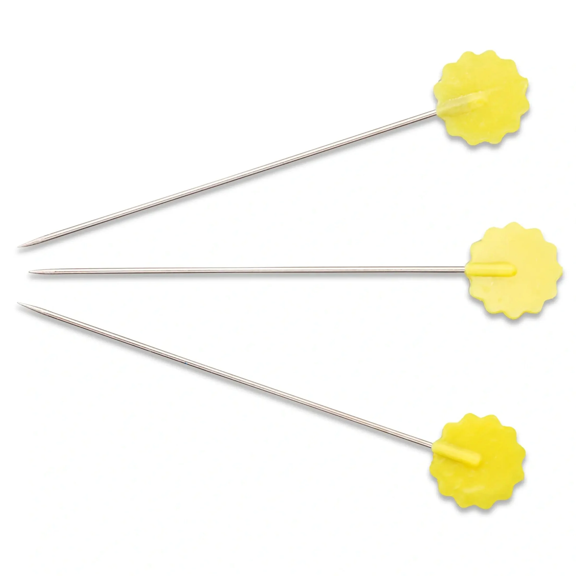 2" Flat Flower Head Pins, Yellow, 50 pc - Image 2