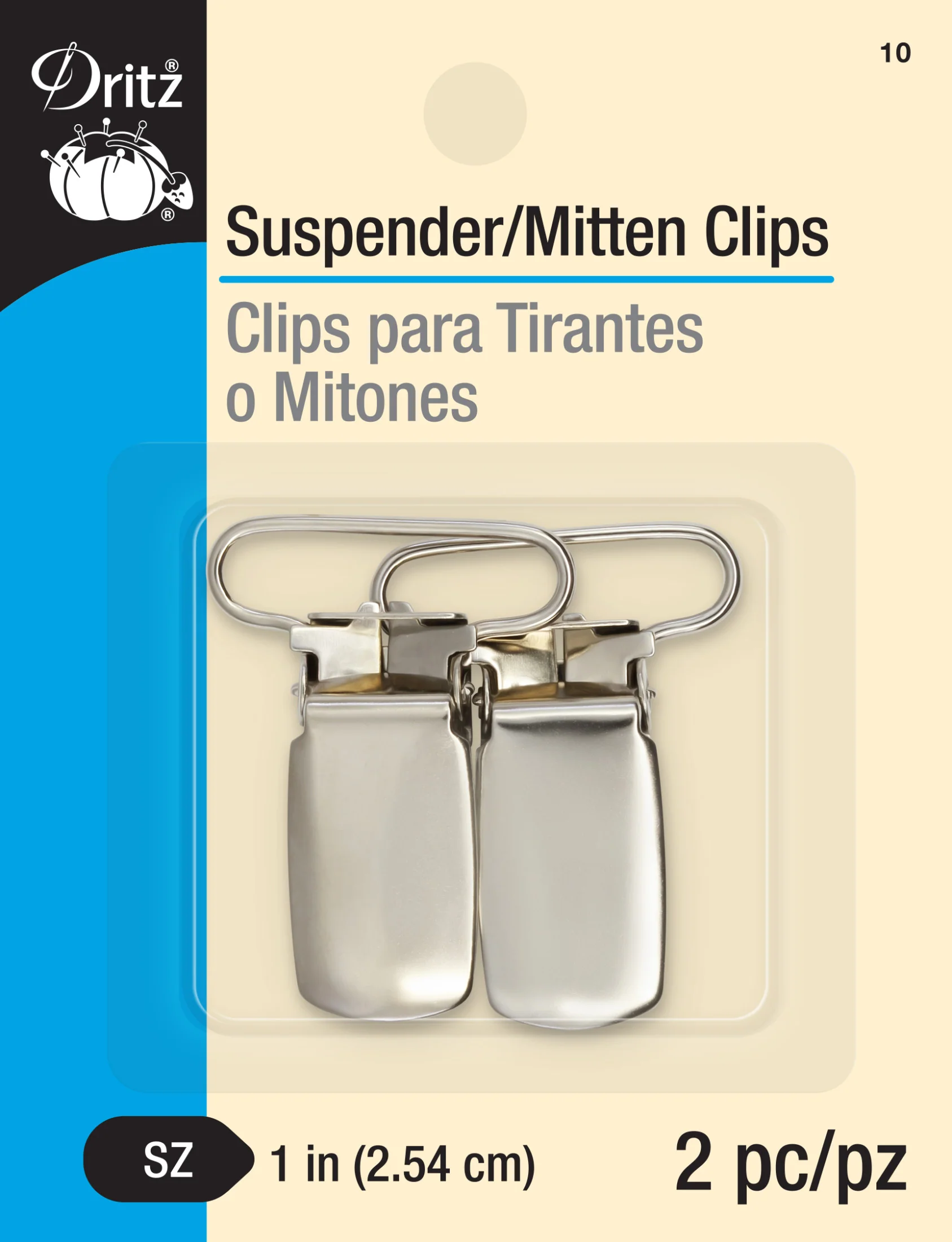 1" Suspender/Mitten Clips, 2 pc, Nickel
