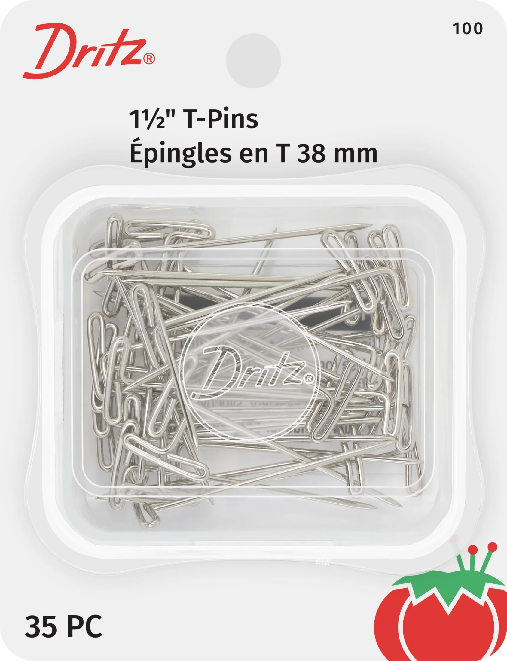 1-1/2" T-Pins, Nickel, 35 pc