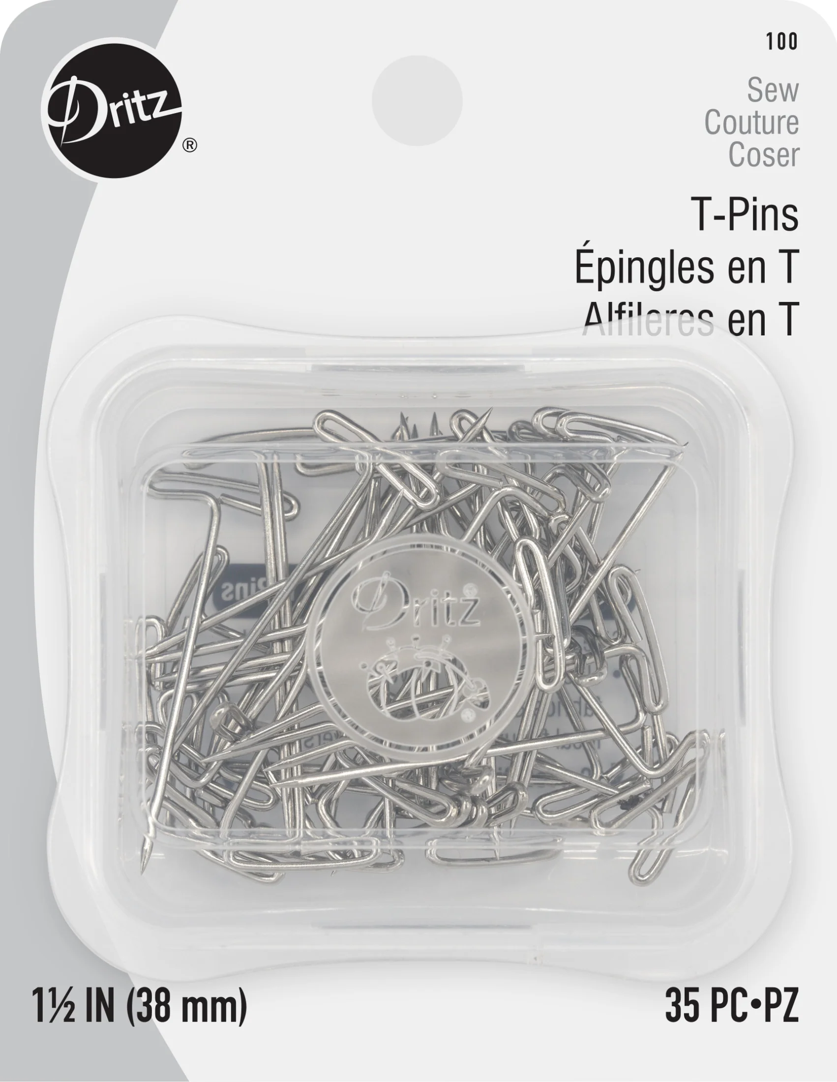 1-1/2" T-Pins, Nickel, 35 pc - Image 2
