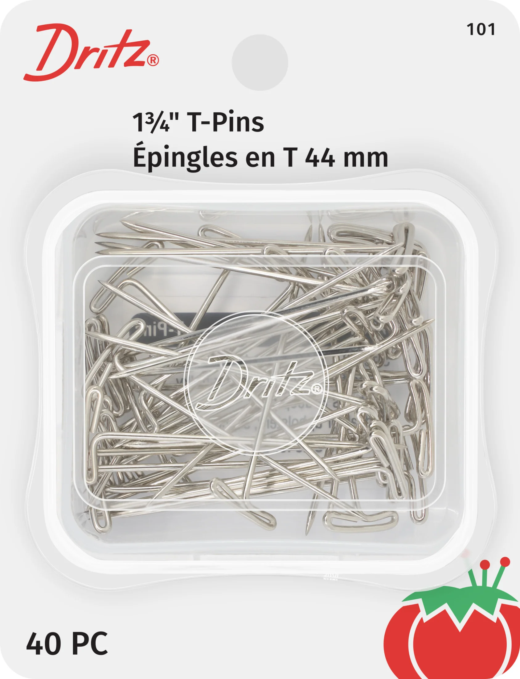 1-3/4" T-Pins, Nickel, 40 pc