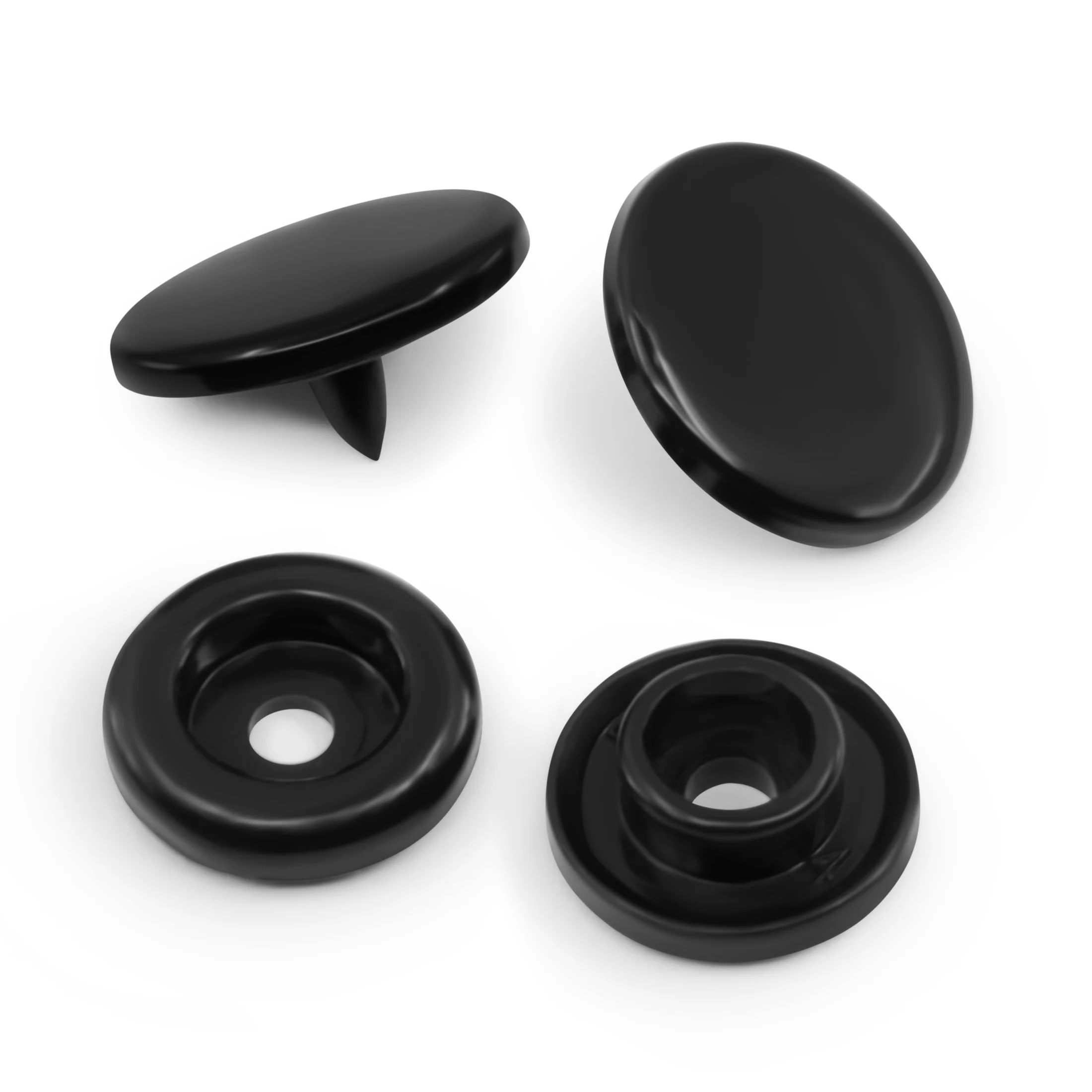 1/2" Plastic Snaps, Black, 60 Sets - Image 3