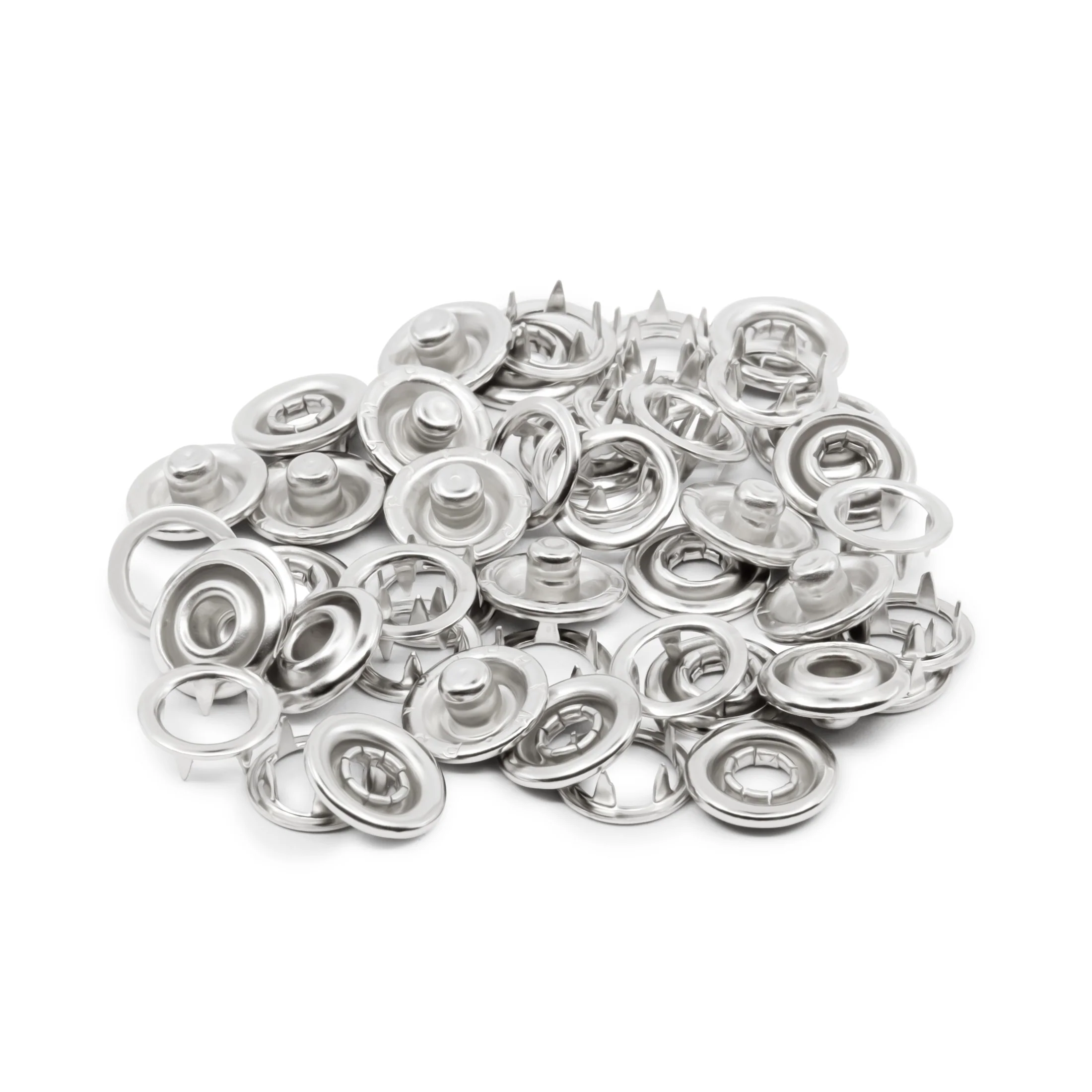 7/16" Snap Fasteners, 12 Sets, Nickel - Image 5