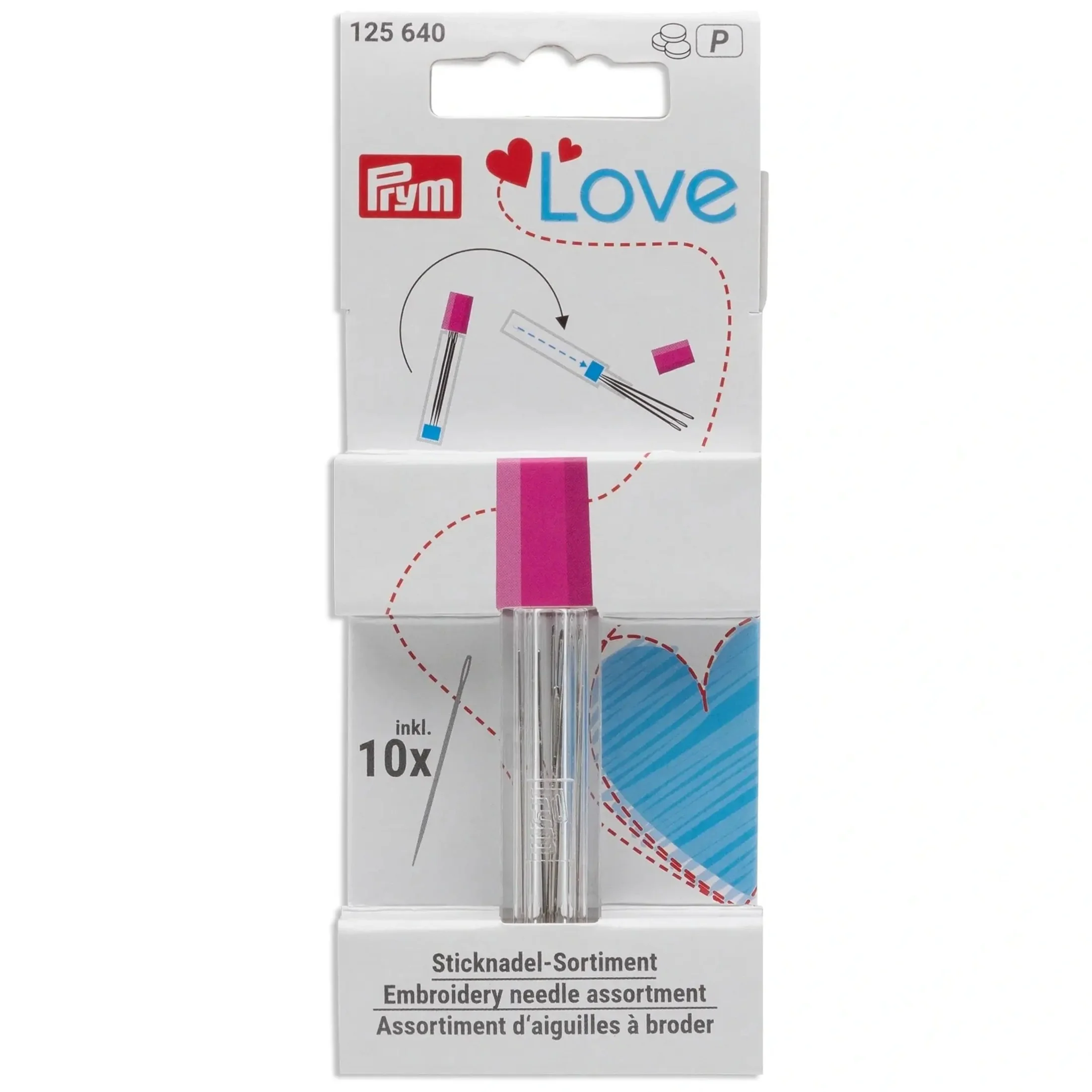 Embroidery needle assortment in the Prym Love quiver