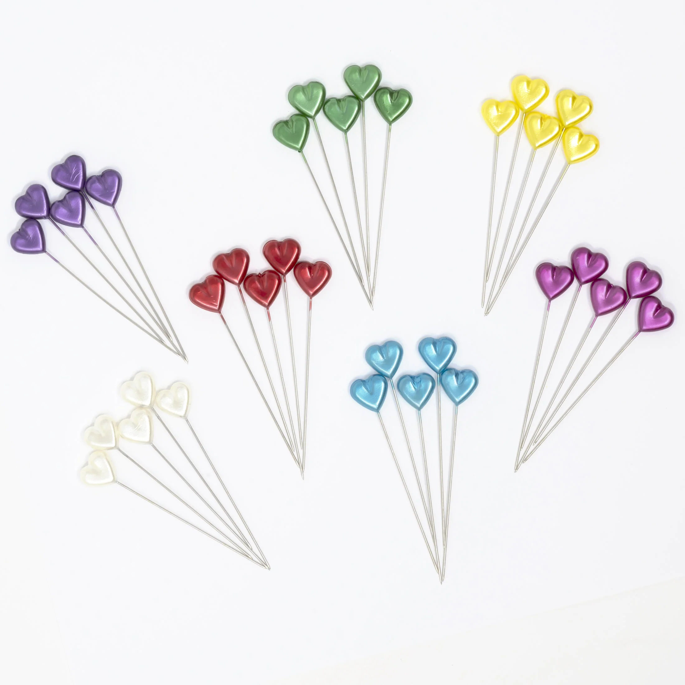 2-1/8" Heart Pearlized Pins, Assorted, 35 pc - Image 5