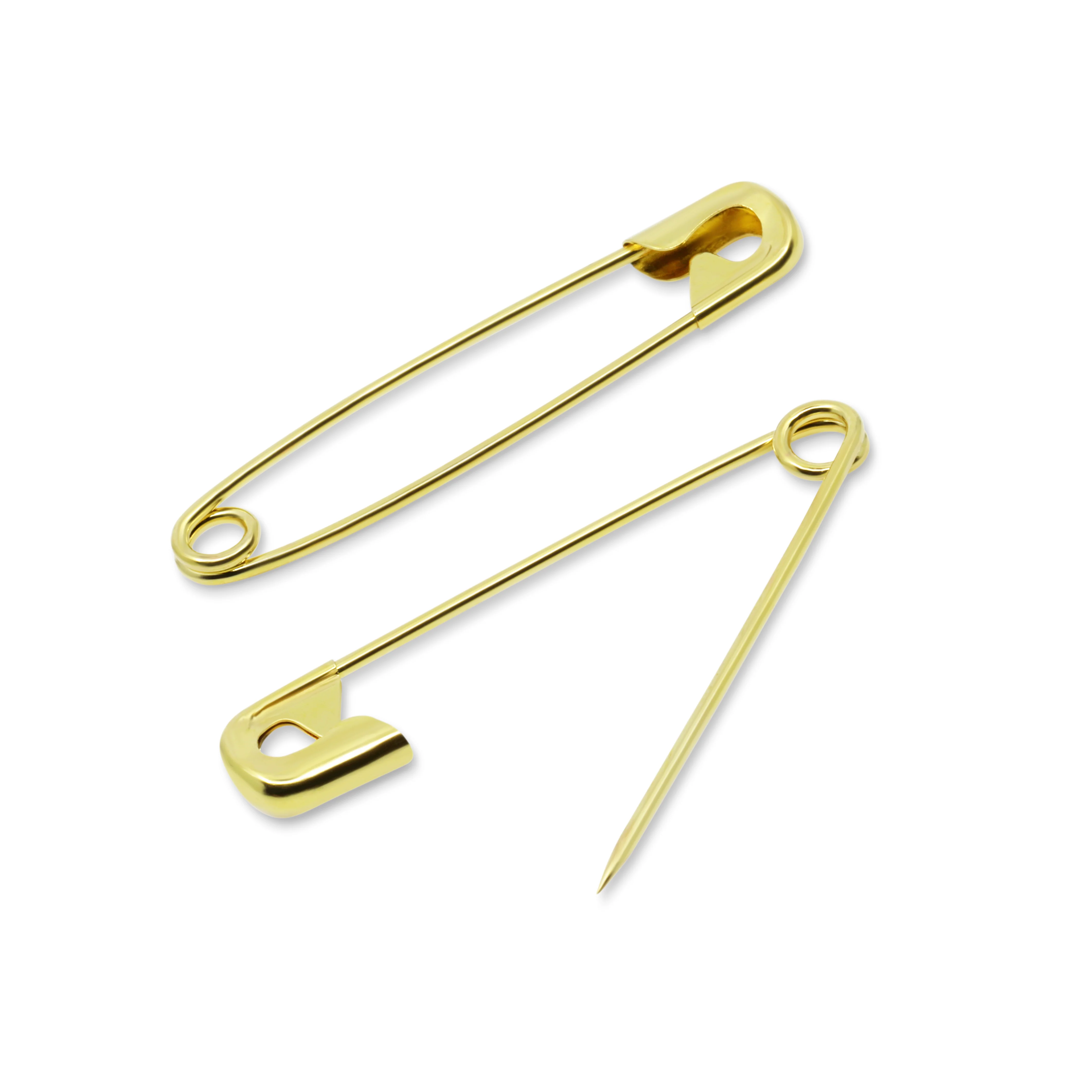 2" Quilters Brass Safety Pins, Brass, 20 pc - Image 2