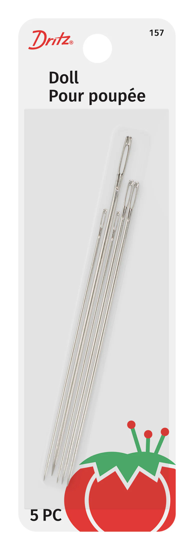 Doll Hand Needles, Assorted Sizes, 5 pc