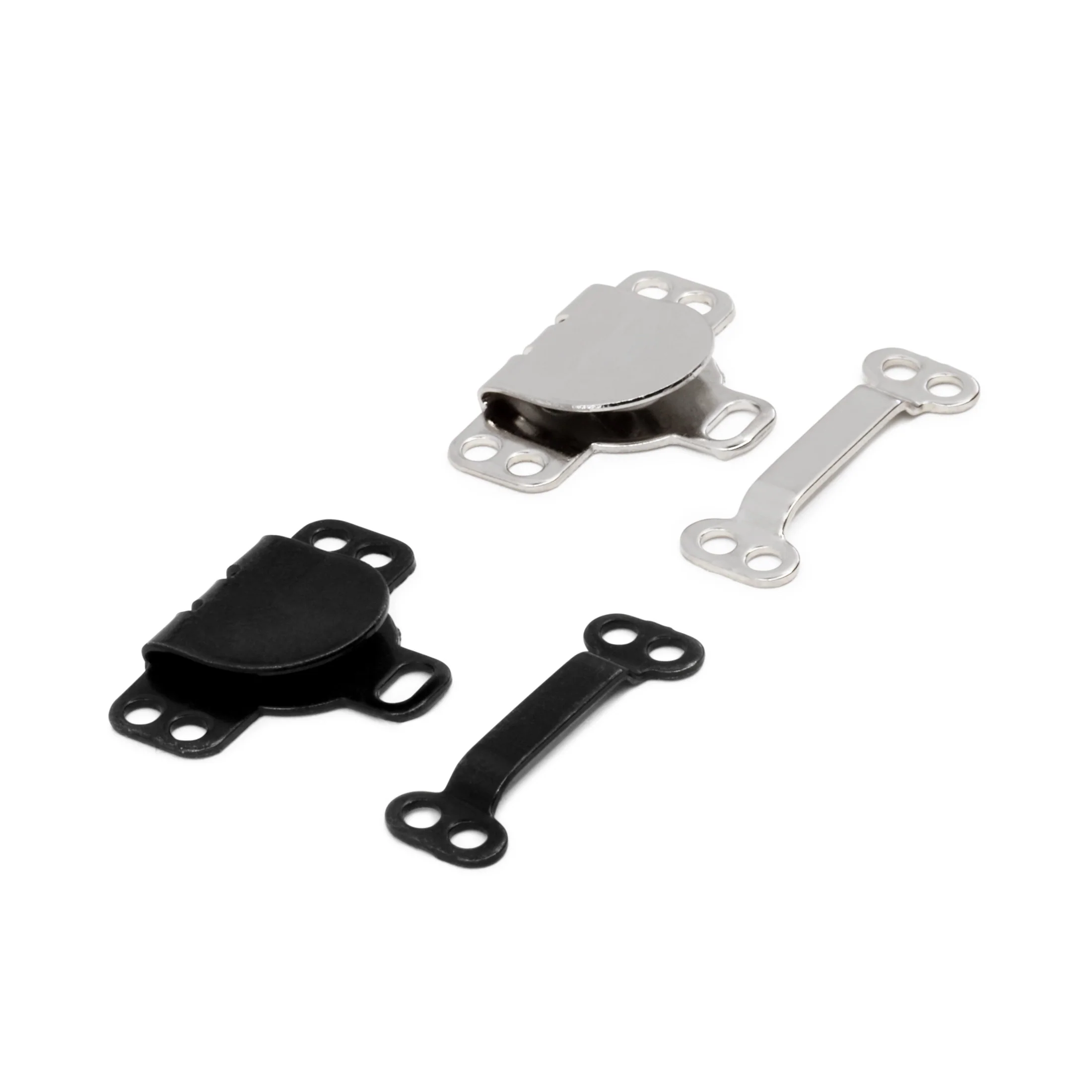 Sew-On Hook & Eye Closures, 12 Sets, Black & Nickel - Image 2