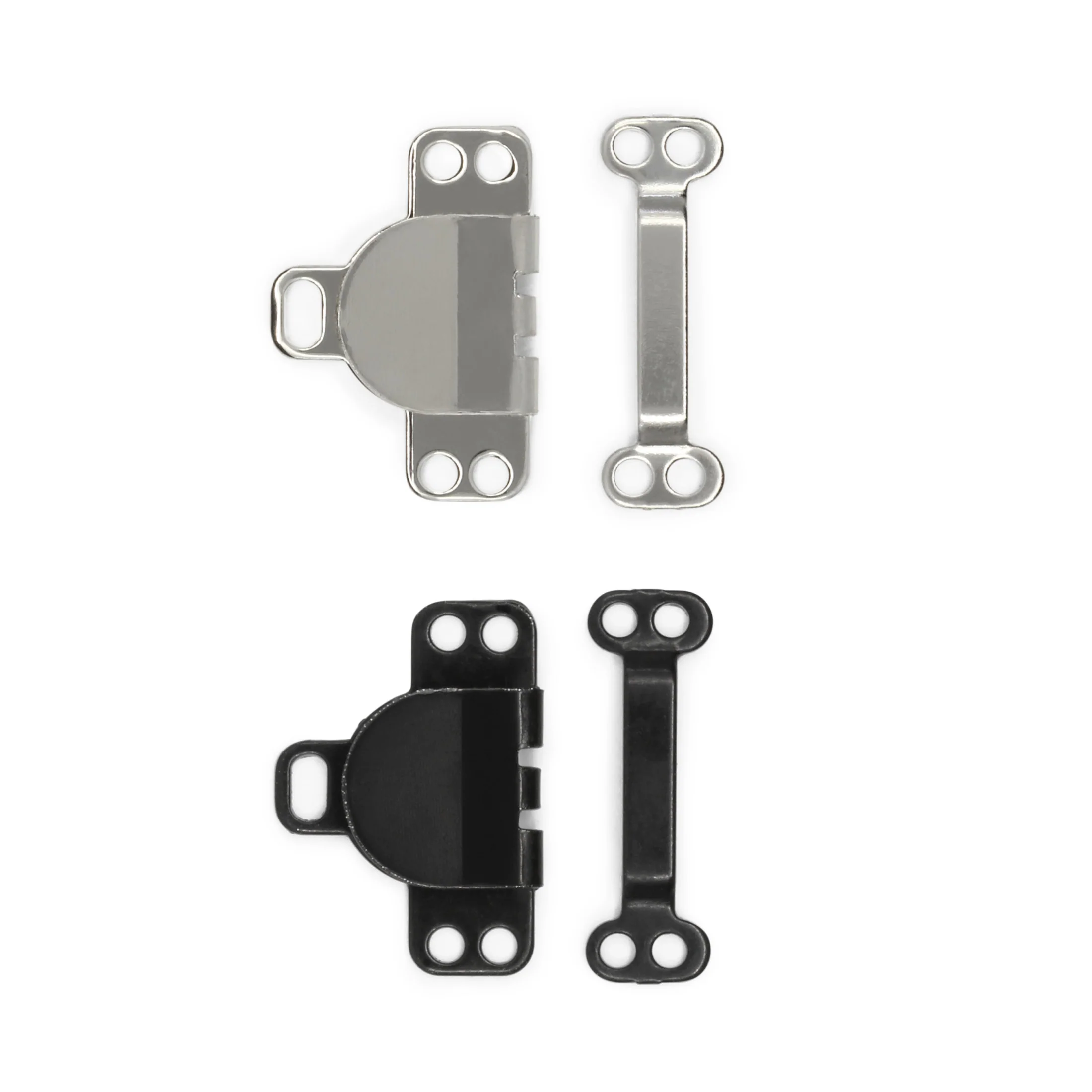 Sew-On Hook & Eye Closures, 12 Sets, Black & Nickel - Image 3