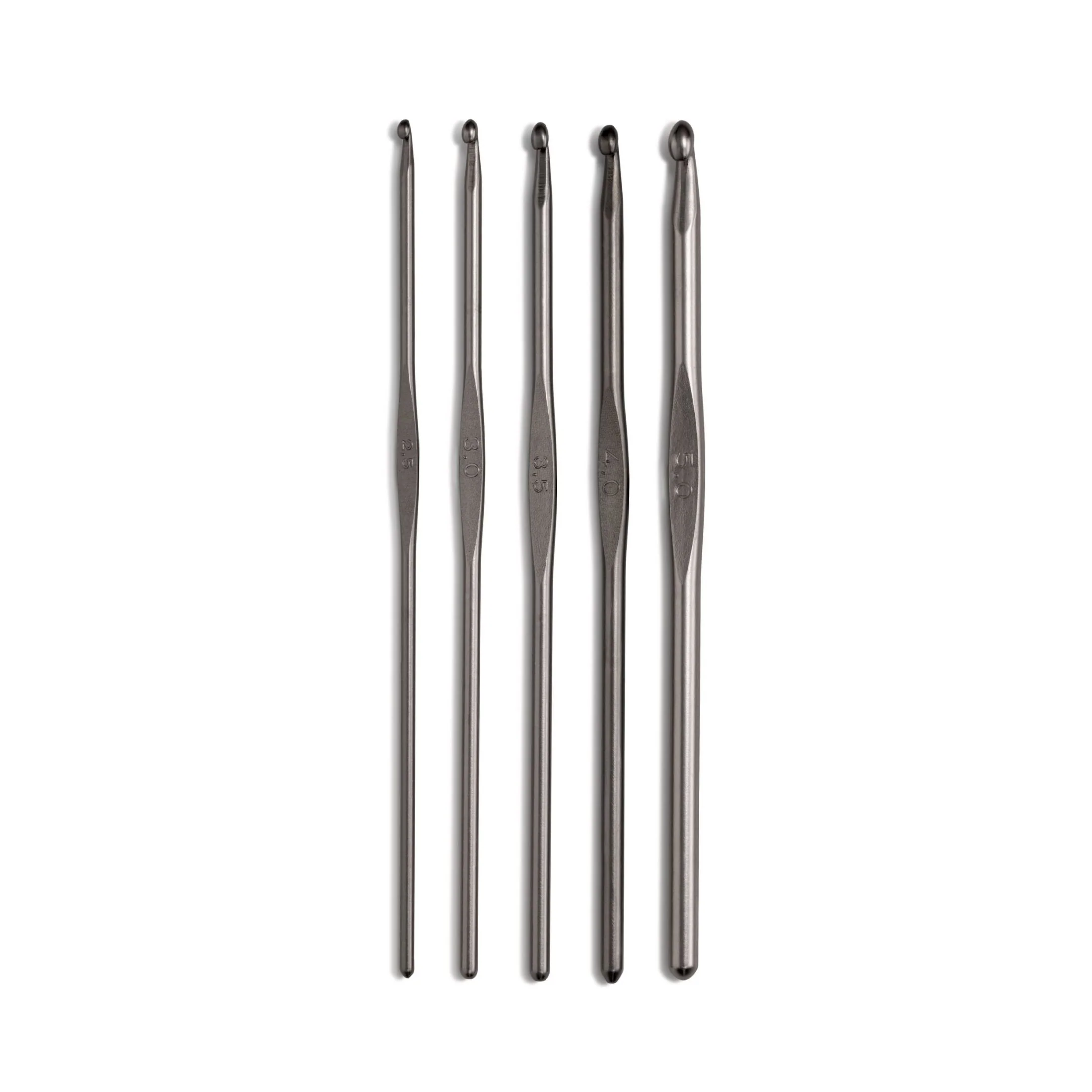 Crochet Hook Set, Gunmetal, 2.5-5mm
