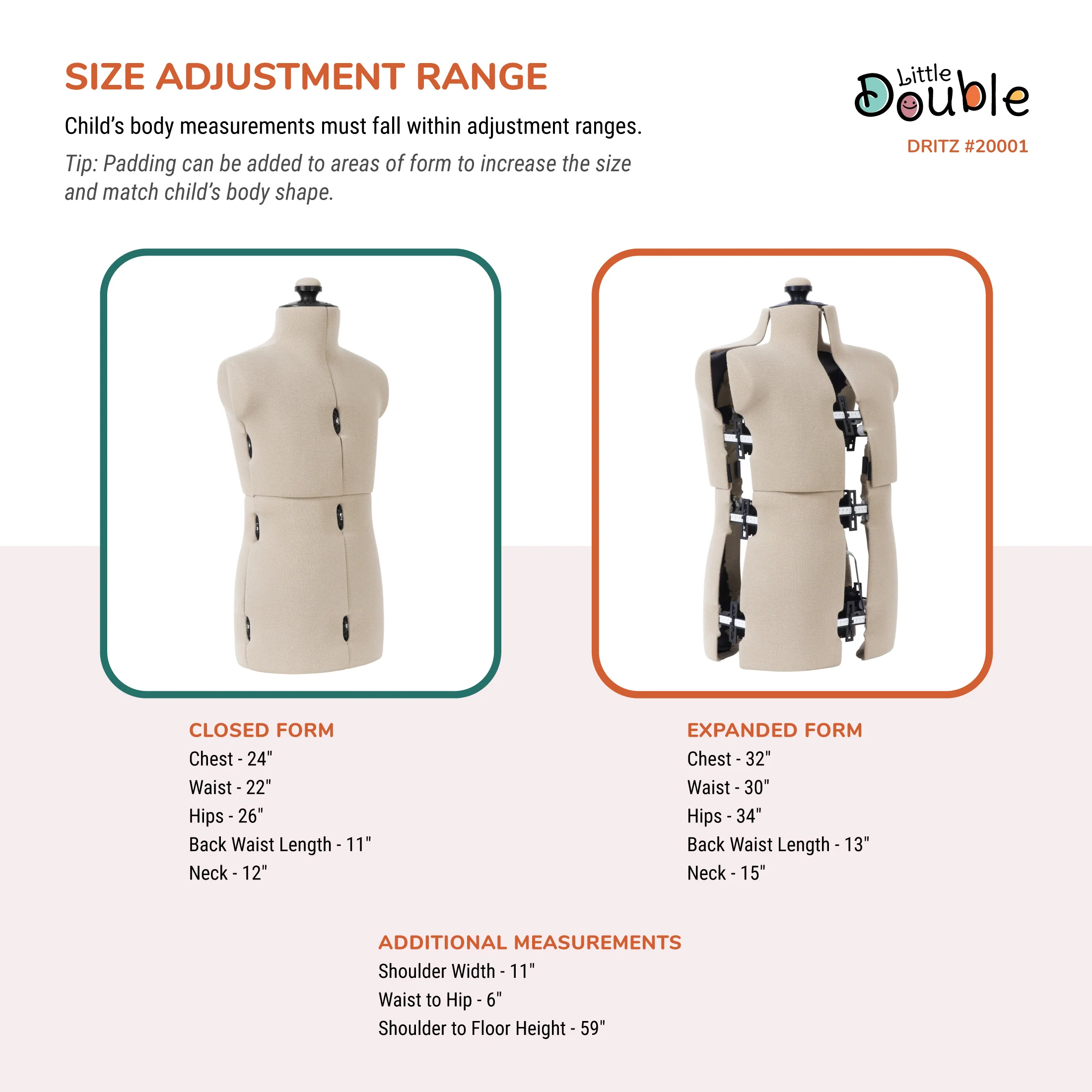 Little Double Adjustable Child Form - Image 3