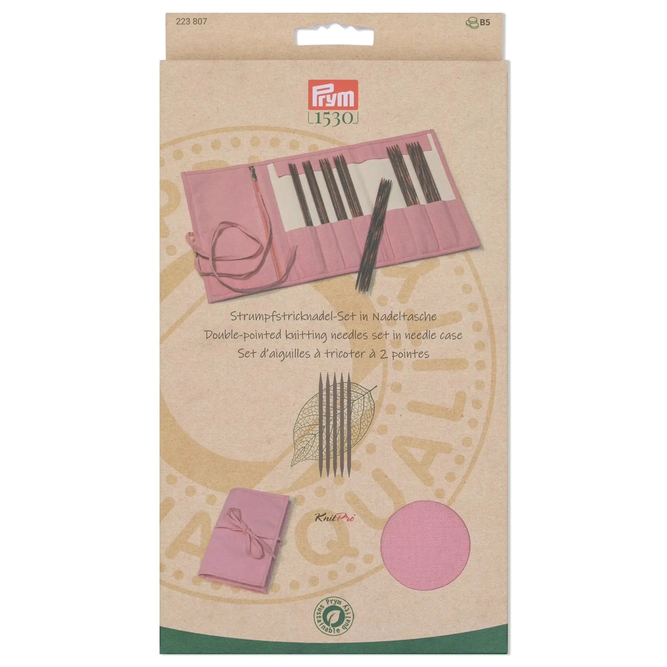 Double Pointed Knitting Needle Set, Natural, 2.0-4.5mm