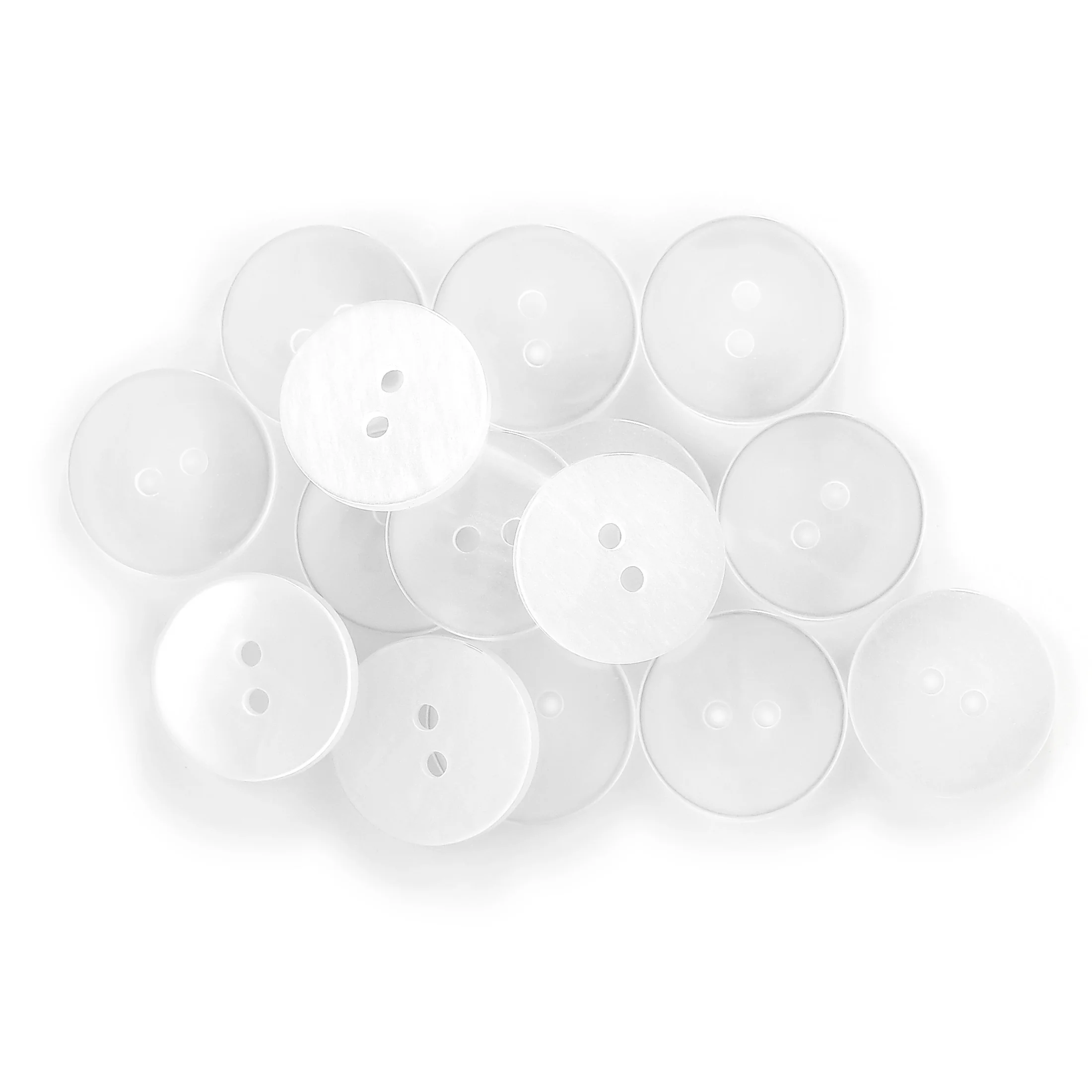 Waistband Buttons, White Pearl, 17mm, 15 PC - Image 2
