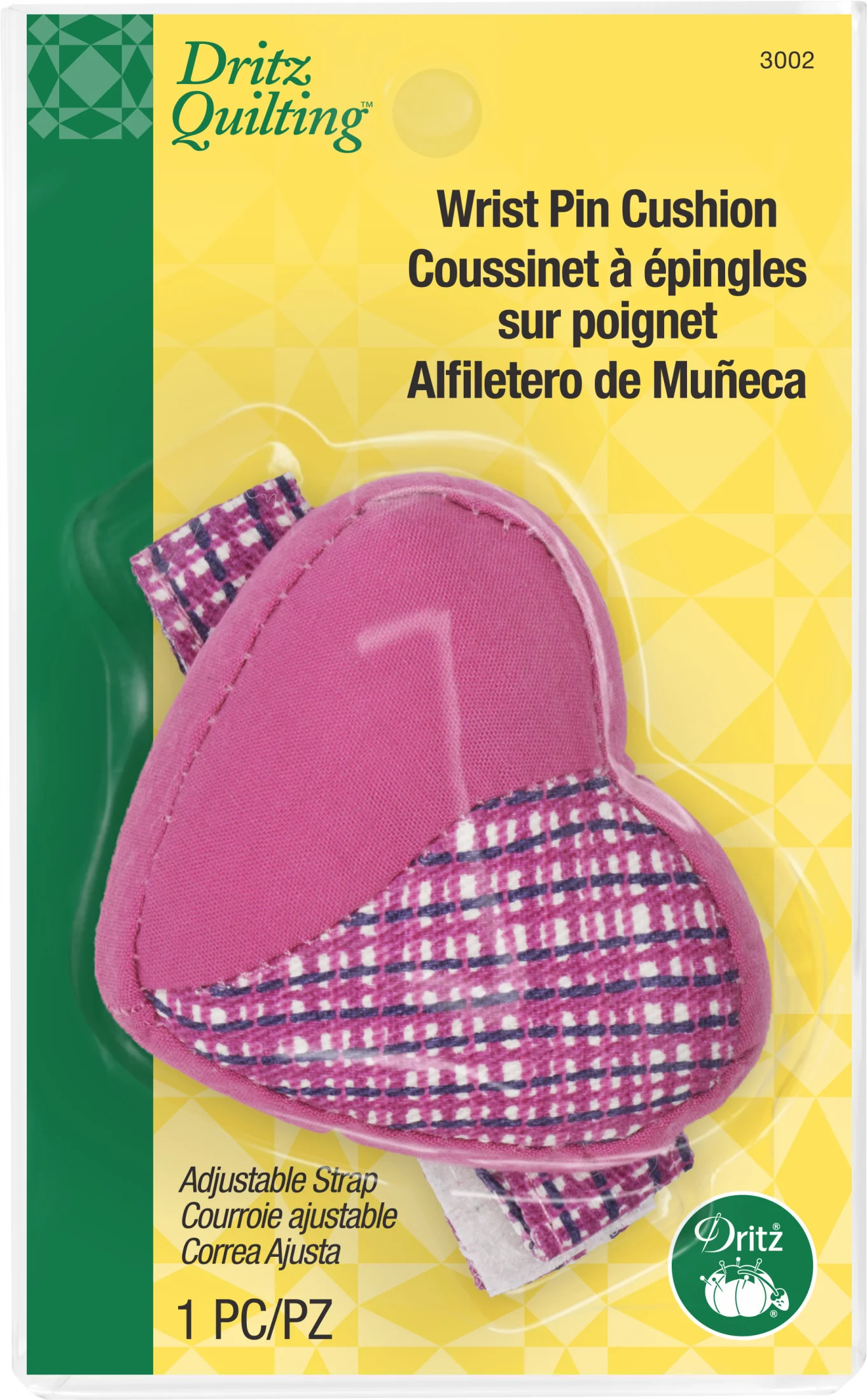 Heart Wrist Pin Cushion with Adjustable Strap, Assorted Colors