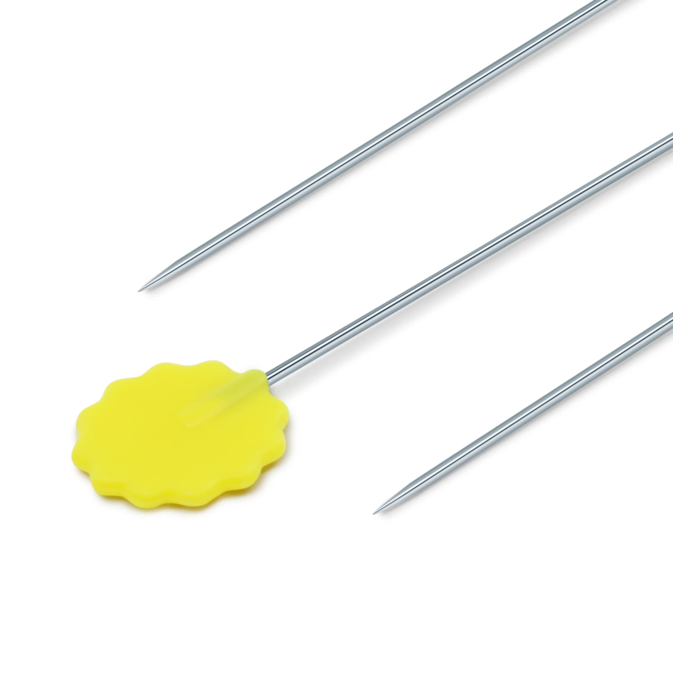 2" Flat Flower Pins, Yellow, 50 pc - Image 2