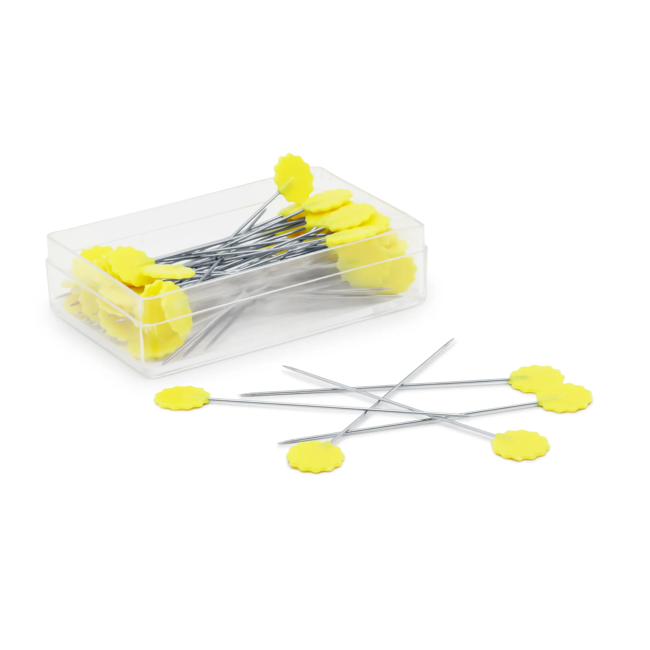 2" Flat Flower Pins, Yellow, 50 pc - Image 3