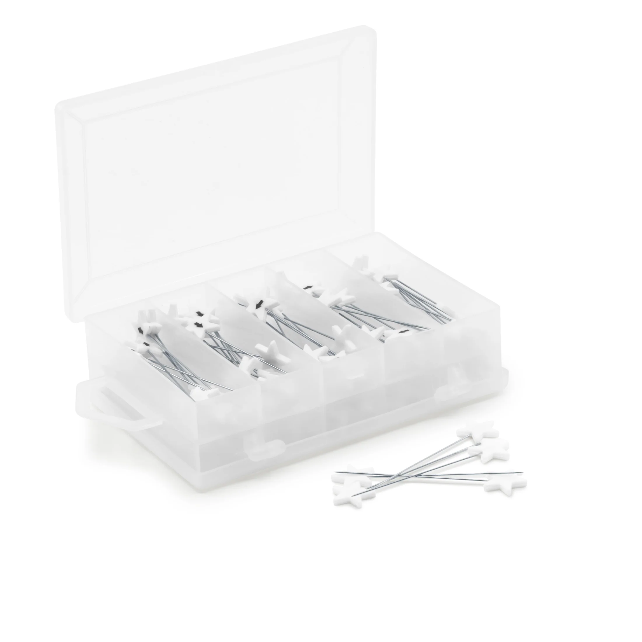 Flat Star Head Pins, White, 115 pc - Image 2