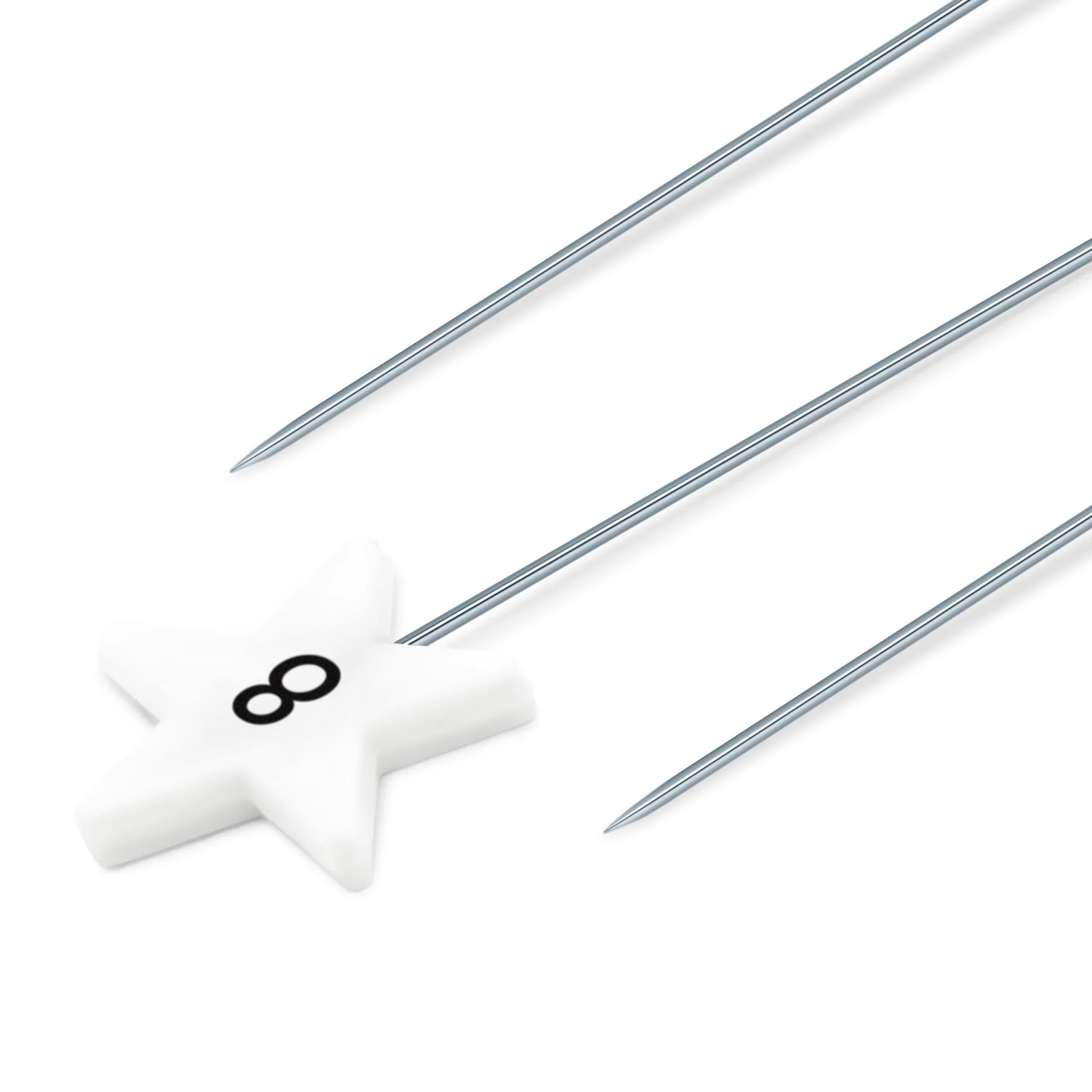 Flat Star Head Pins, White, 115 pc - Image 3