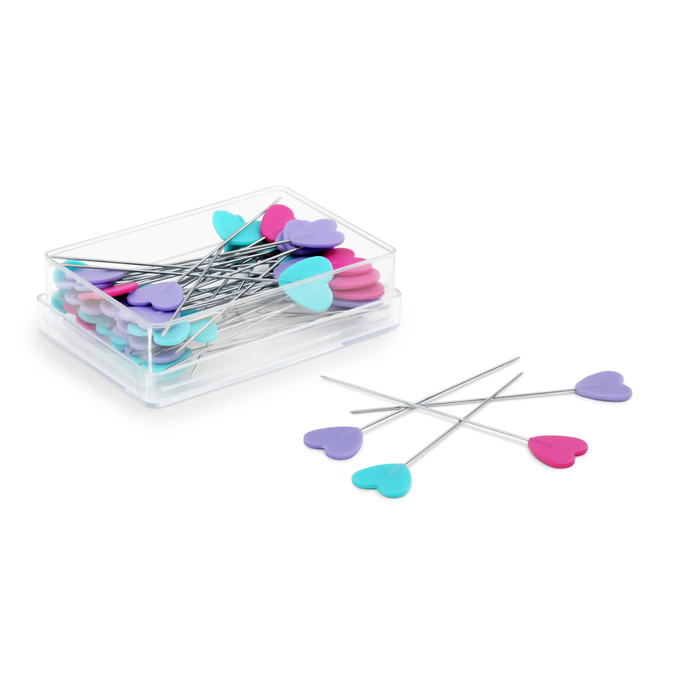 2" Flat Heart Head Pins, Assorted, 50 pc - Image 3