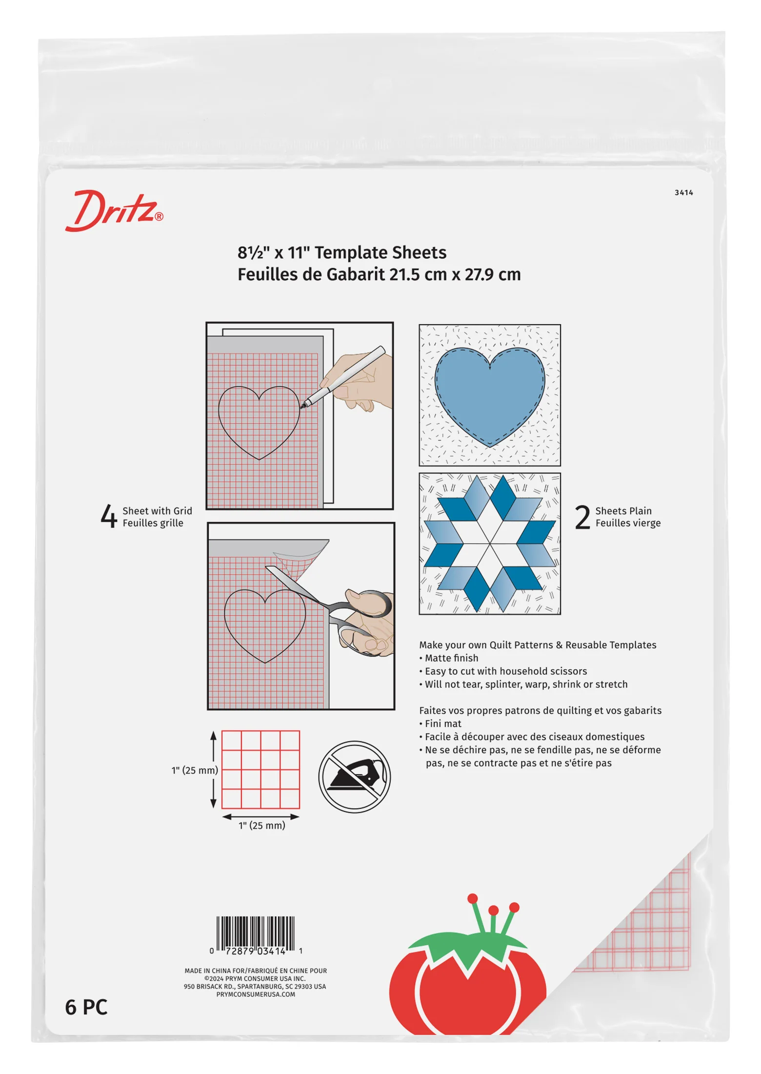 Template Sheets, 8-1/2" x 11", 6 pc