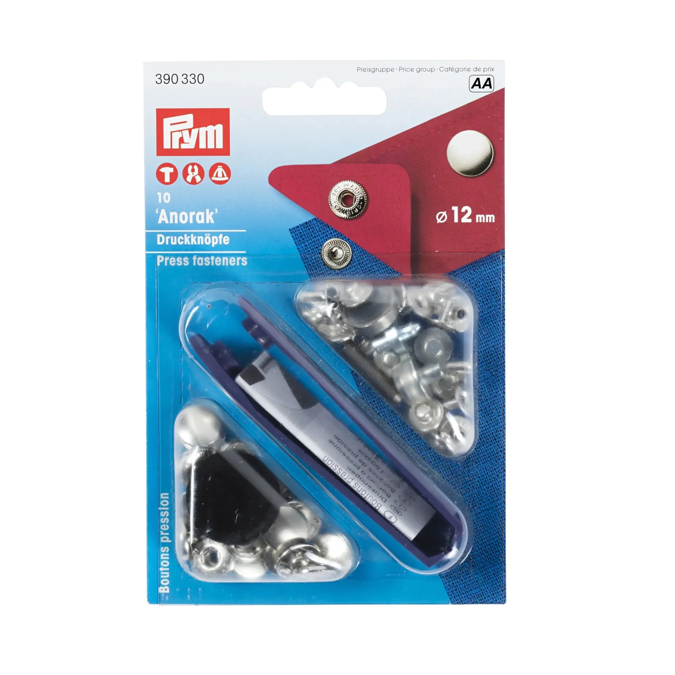 ANORAK 12 mm silver with tools 10pc