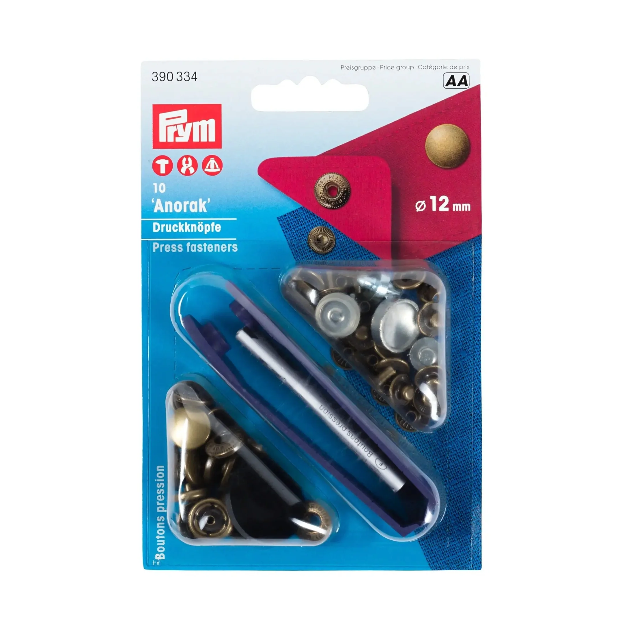 ANORAK 12 mm antique brass with tools 10pc