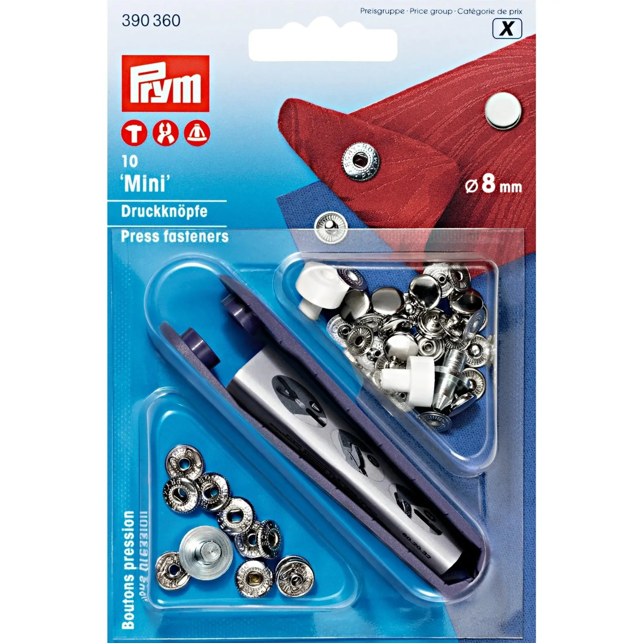 MINI 8 mm silver with tools 10pc