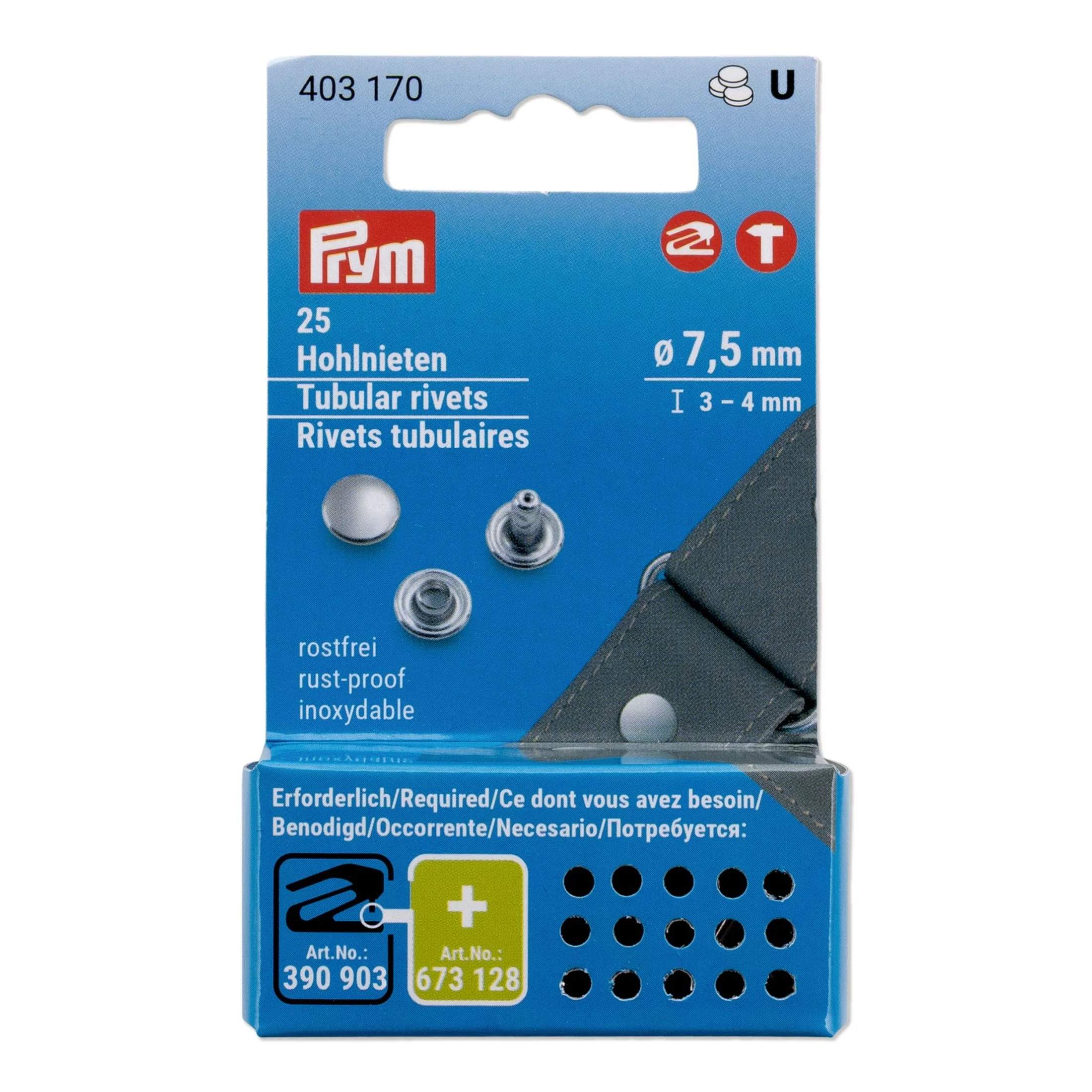 RIVETS Tubular 7.5 mm /3-4 mm refill silver 25pc