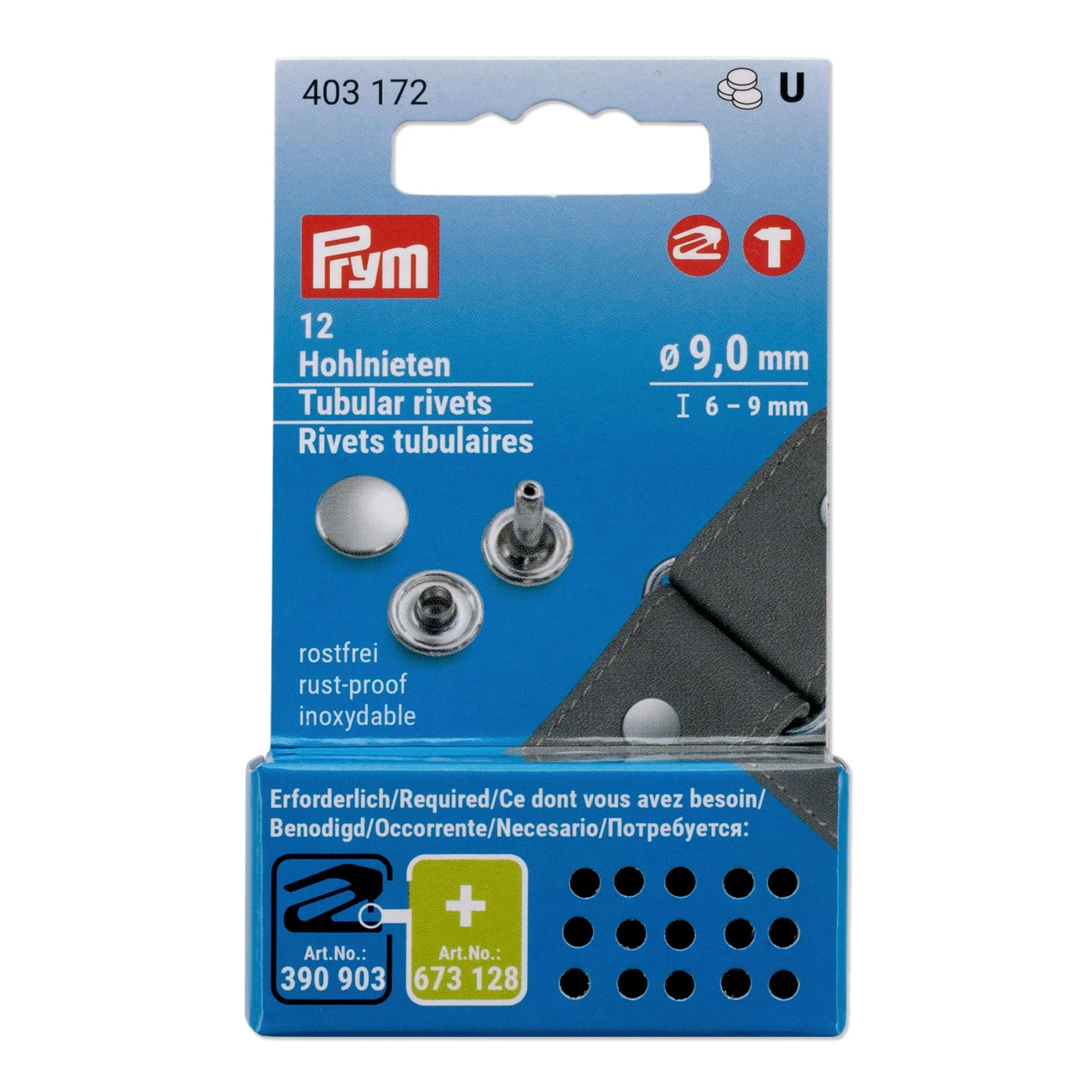 RIVETS Tubular 9 mm /6-9 mm refill silver 12pc