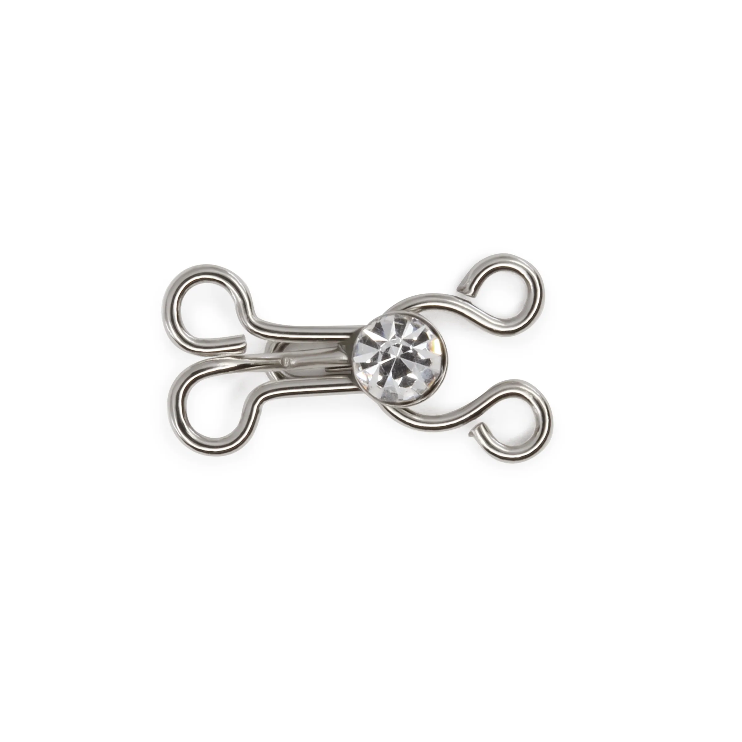 Hooks & Eyes with Rhinestones, 3 Sets, Nickel - Image 4