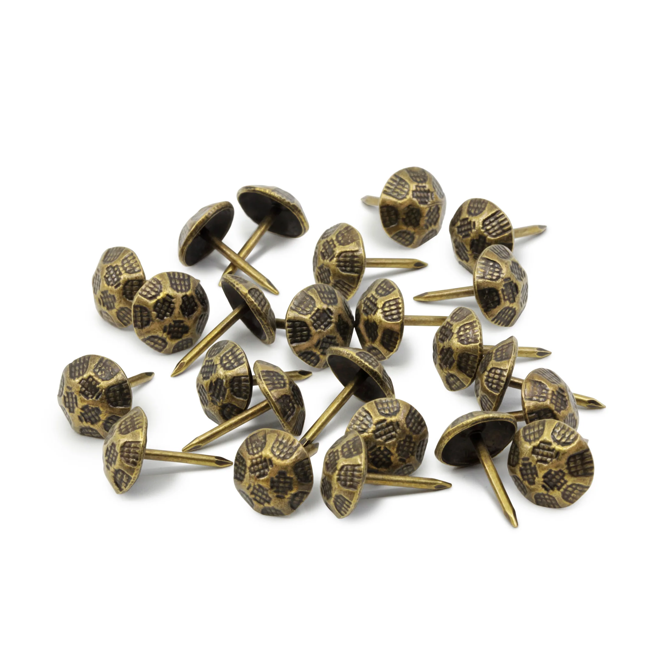 7/16" Textured Decorative Nails, Antique Brass, 300 pc - Image 3