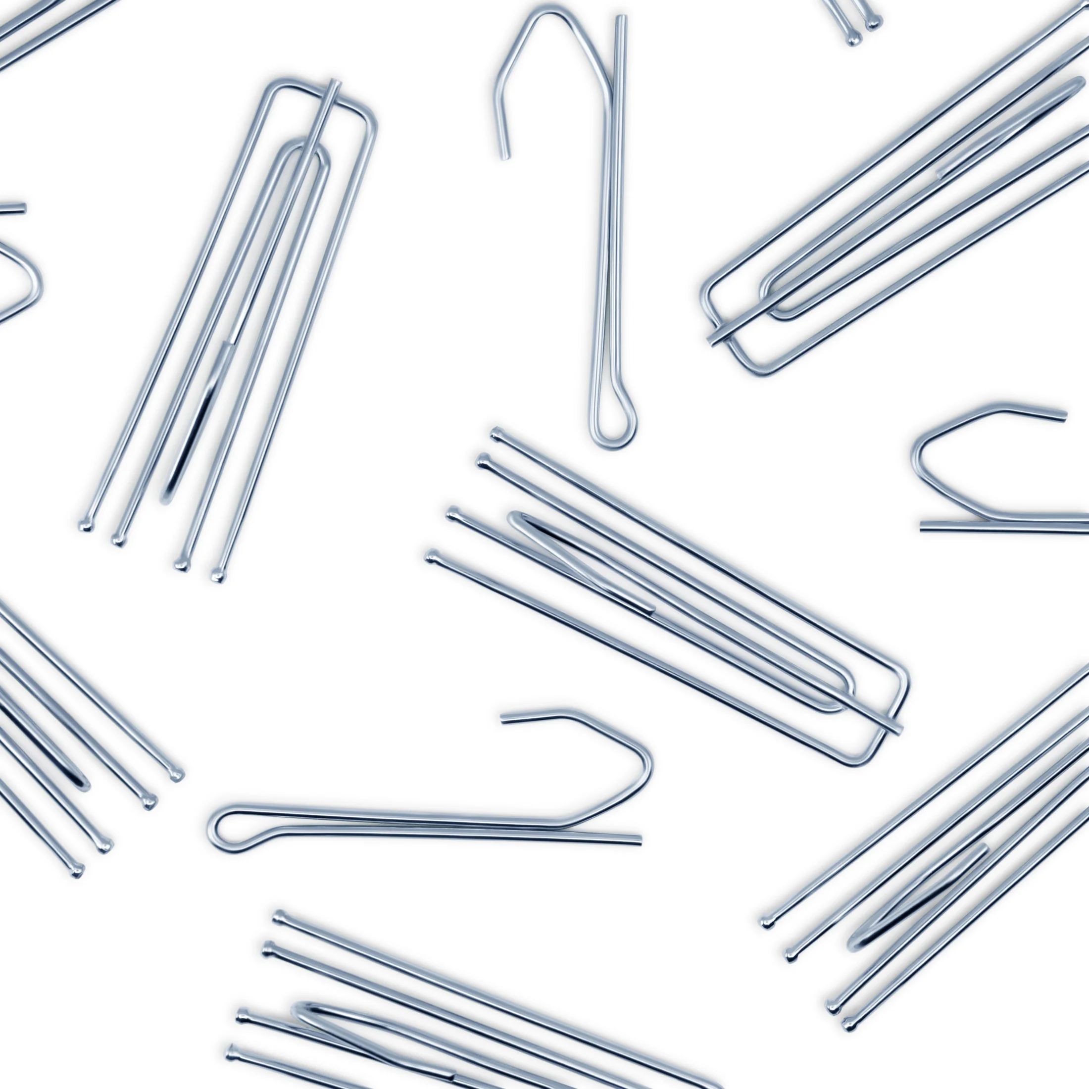 Long Neck Pleater Hooks, Silver, 14 pc - Image 5