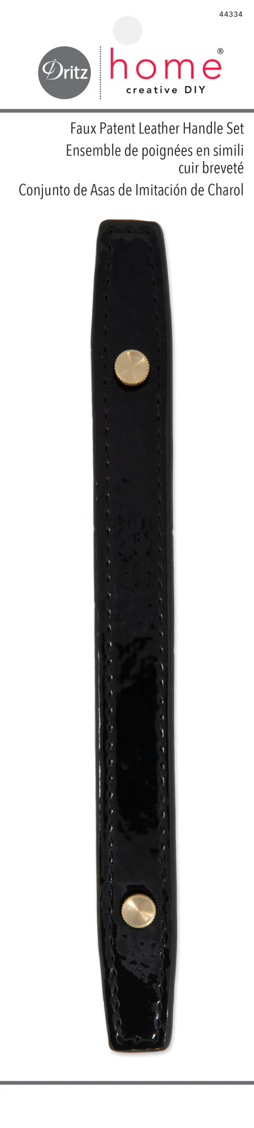 Faux Patent Leather Handle Set, Black