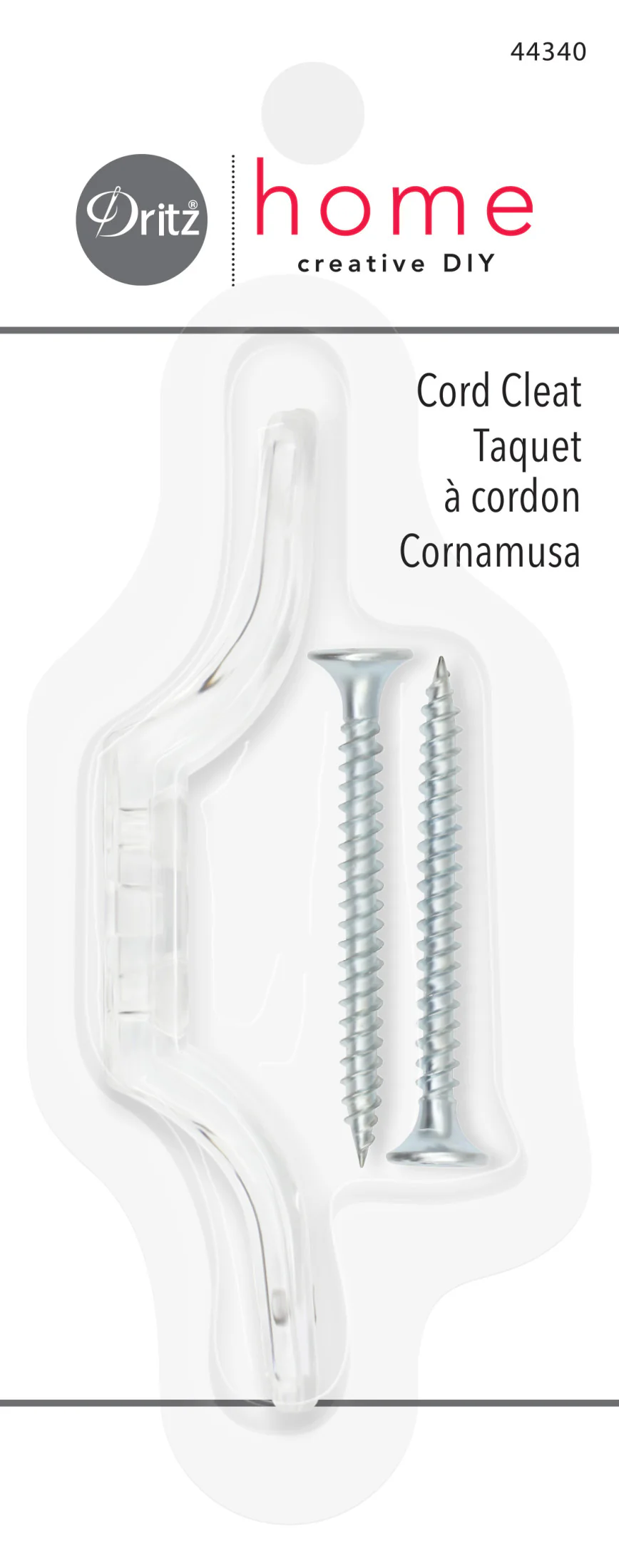 3" Cord Cleat Set, Clear
