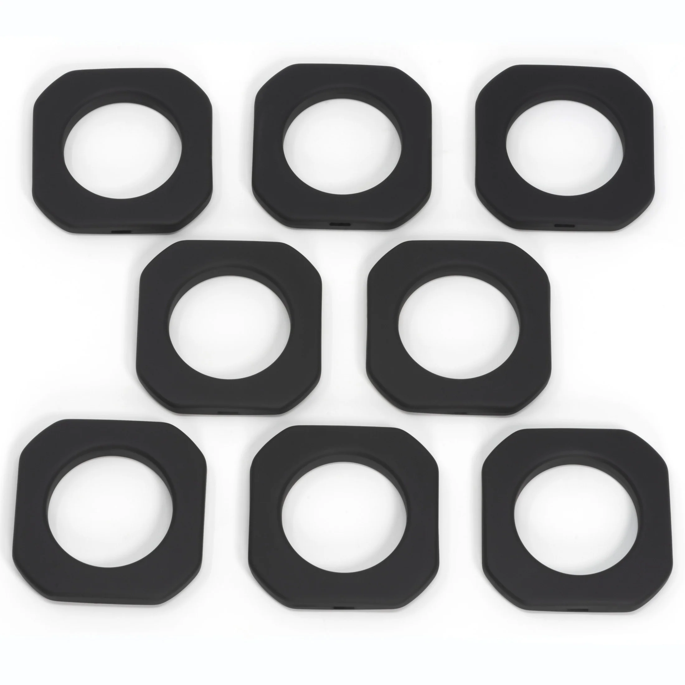 1-9/16" Square Plastic Curtain Grommets, Matte Black, 8 Sets - Image 2