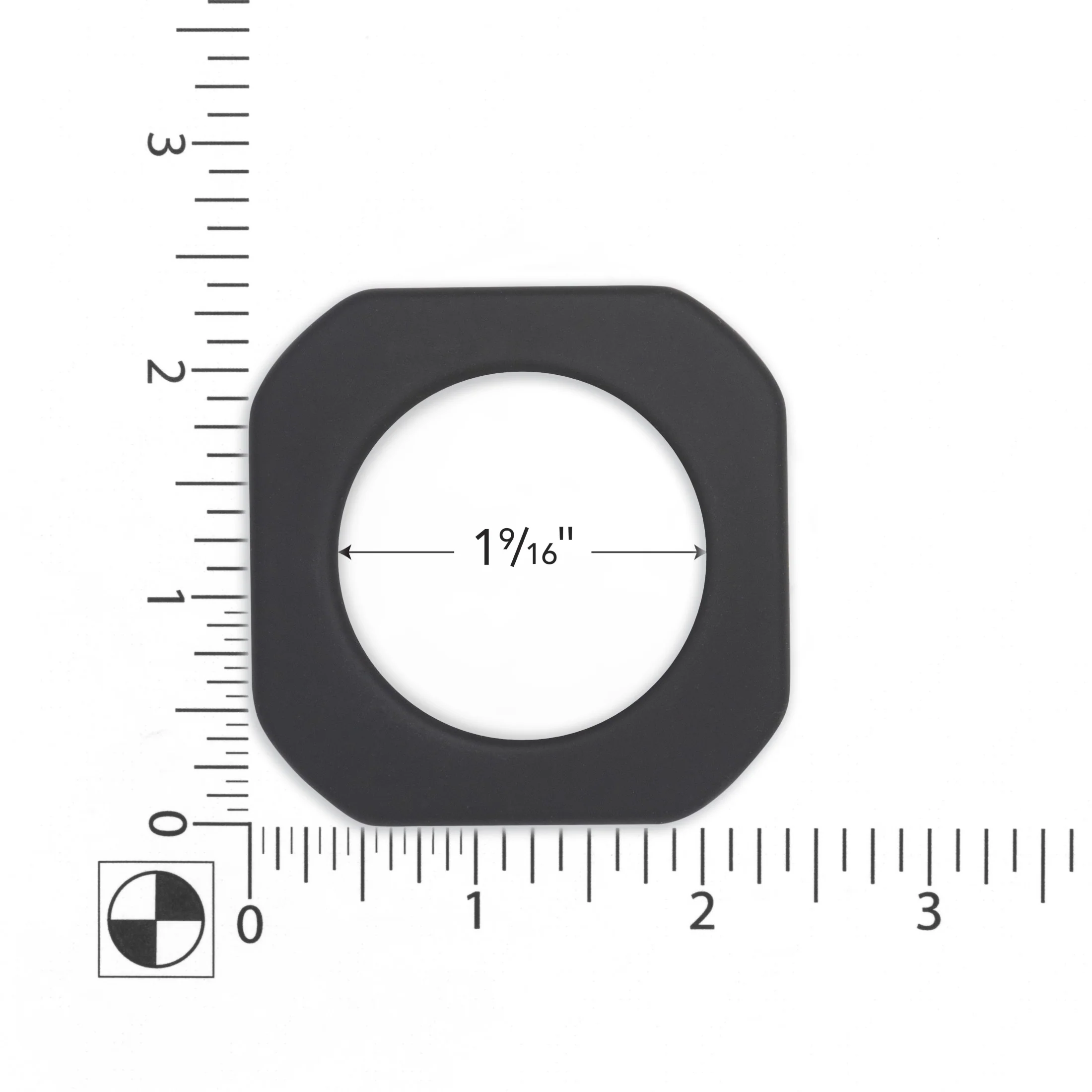 1-9/16" Square Plastic Curtain Grommets, Matte Black, 8 Sets - Image 3