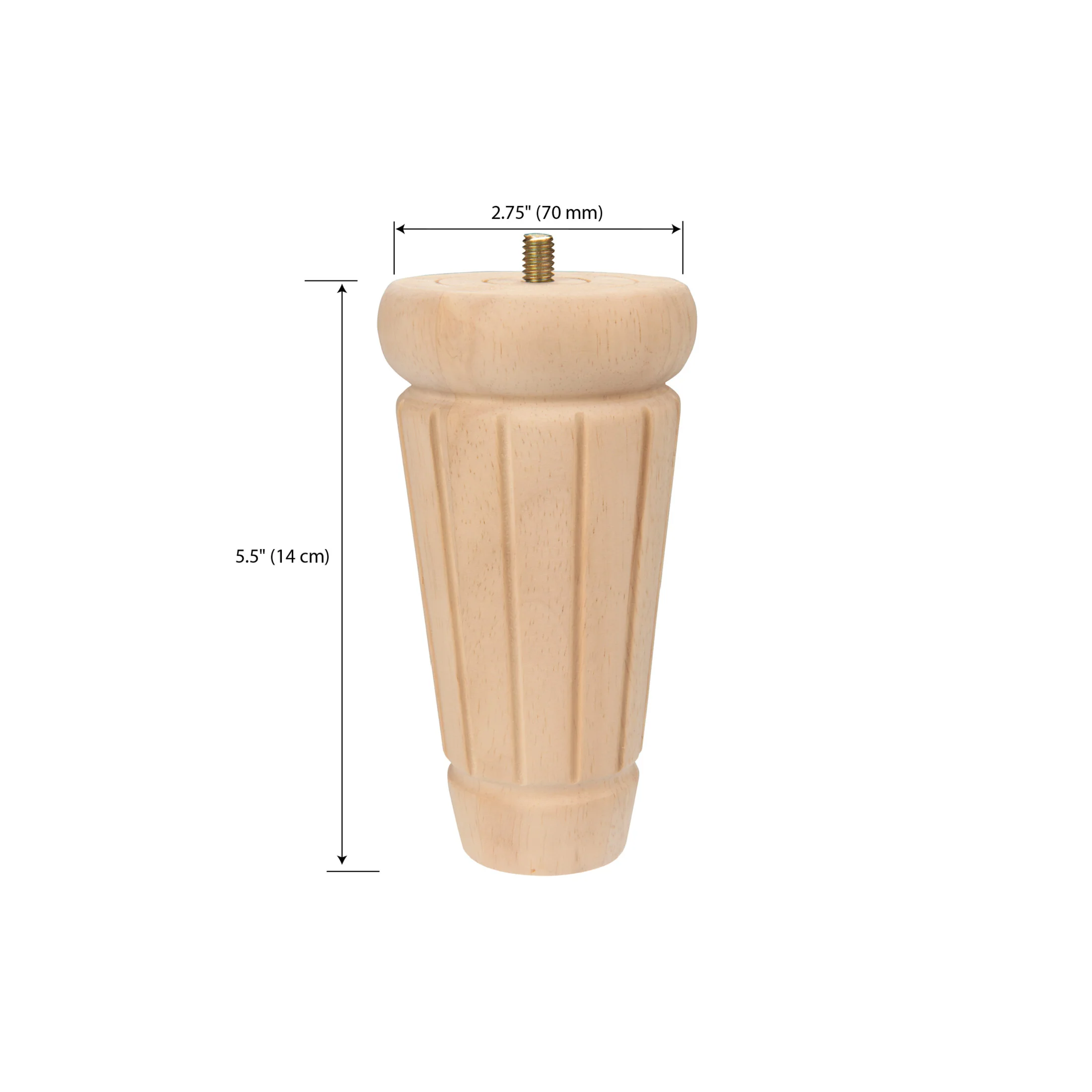 Fluted Column Bun Feet, Natural, 2 pc - Image 3