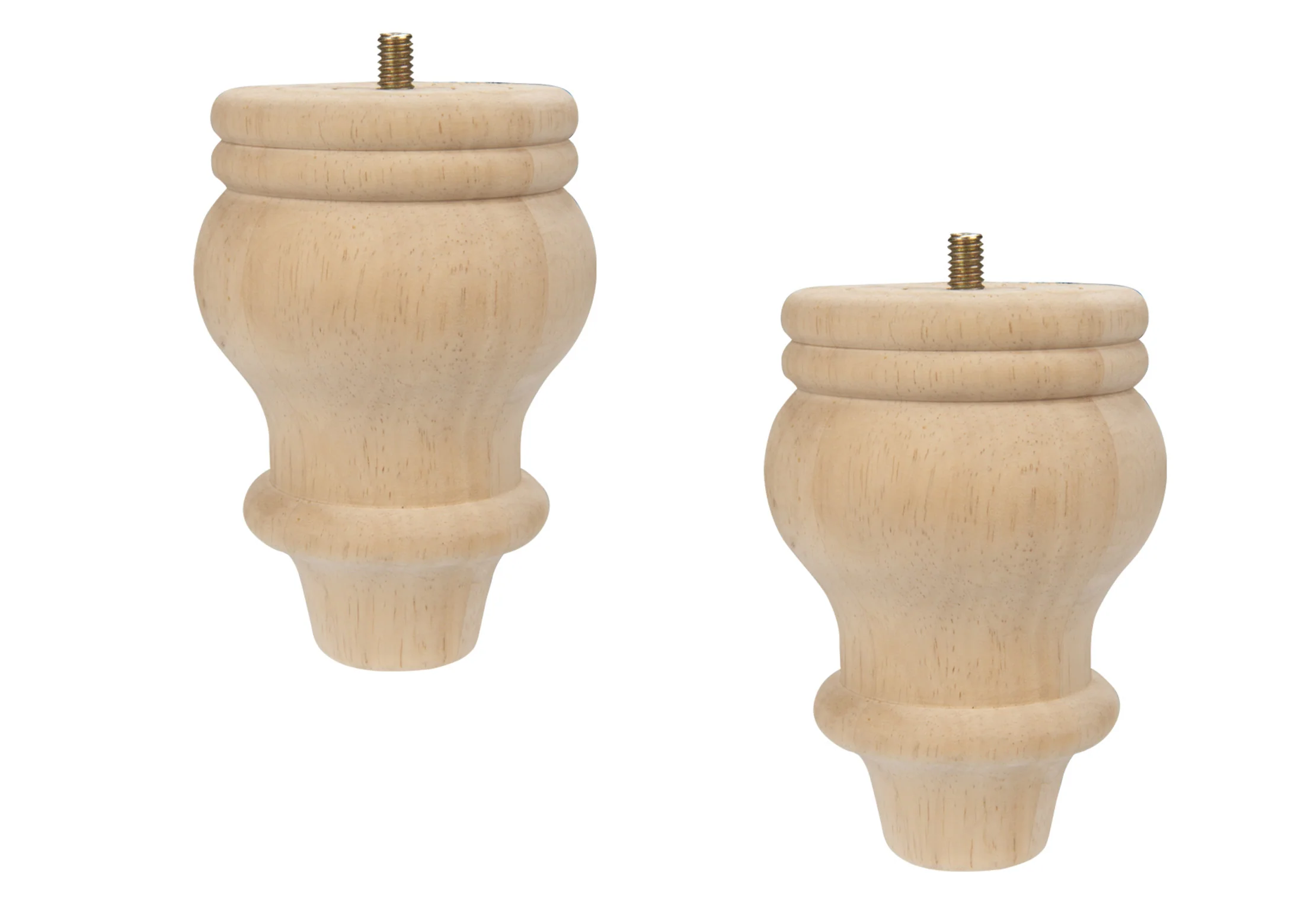 Curved Country Bun Feet, Natural, 2 pc - Image 2