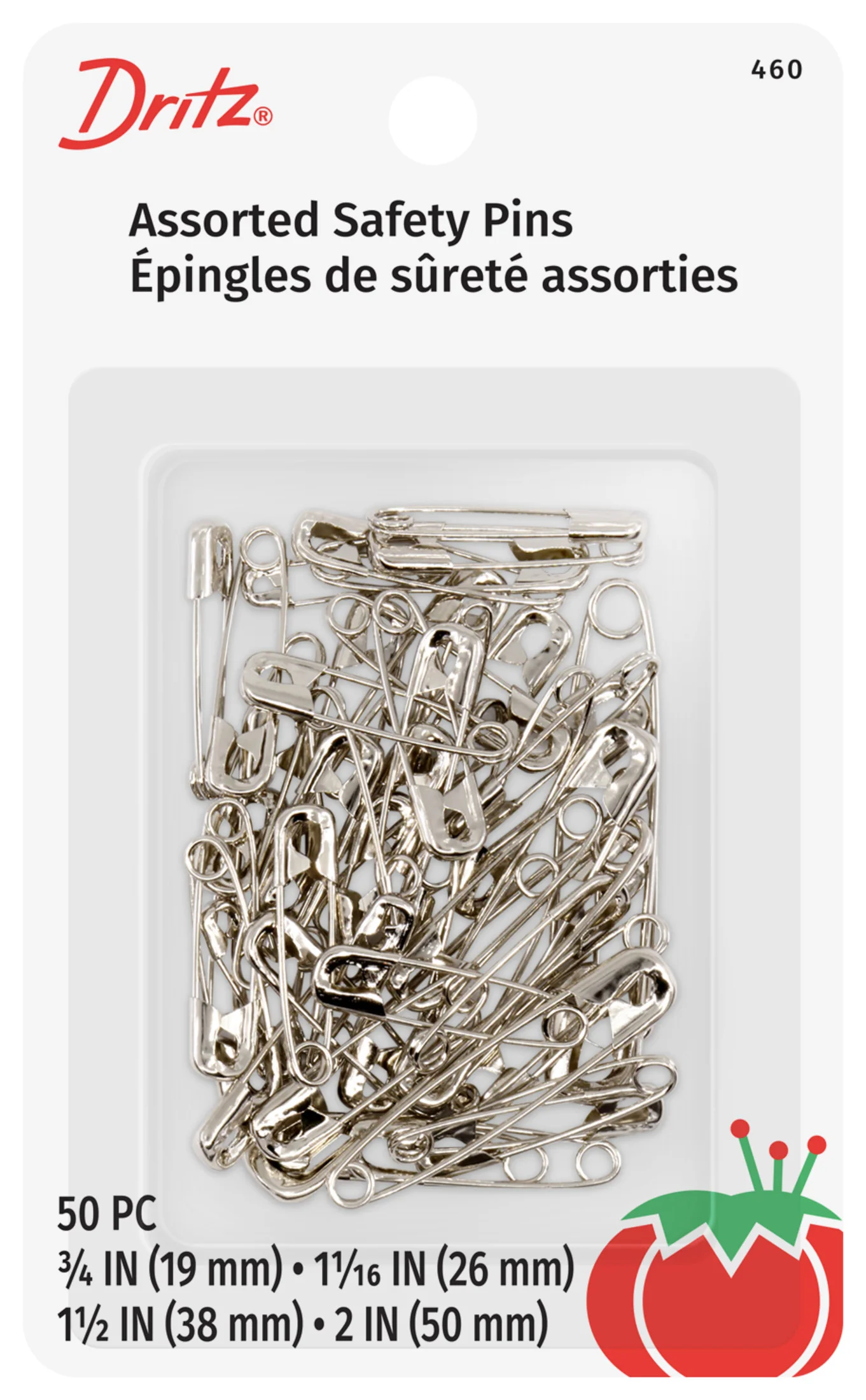 Safety Pins, Assorted Sizes, 50 pc