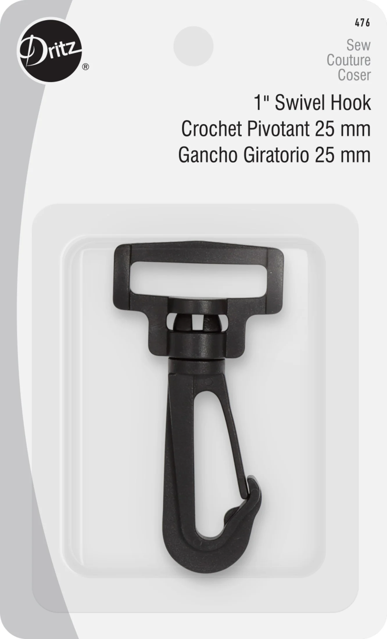 1" Swivel Snap Hook, Black