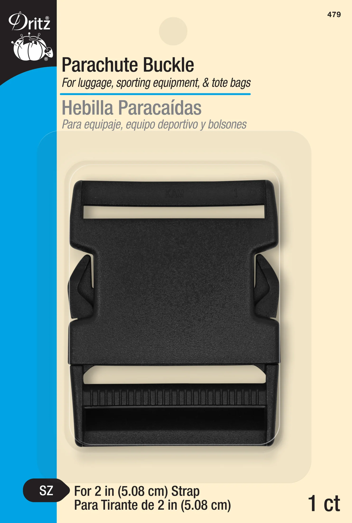 2" Parachute Buckle, Black