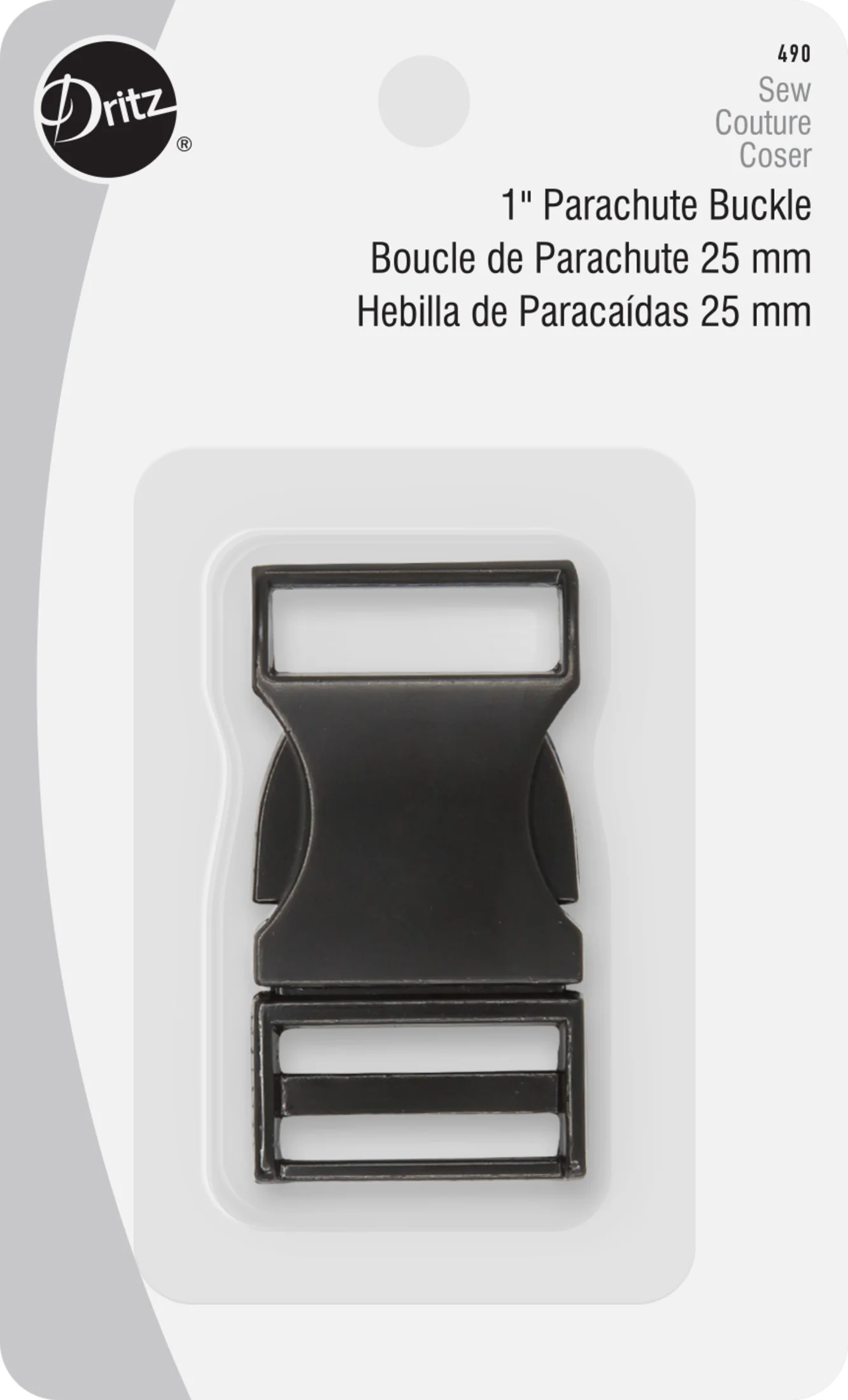 1" Parachute Buckle, Black