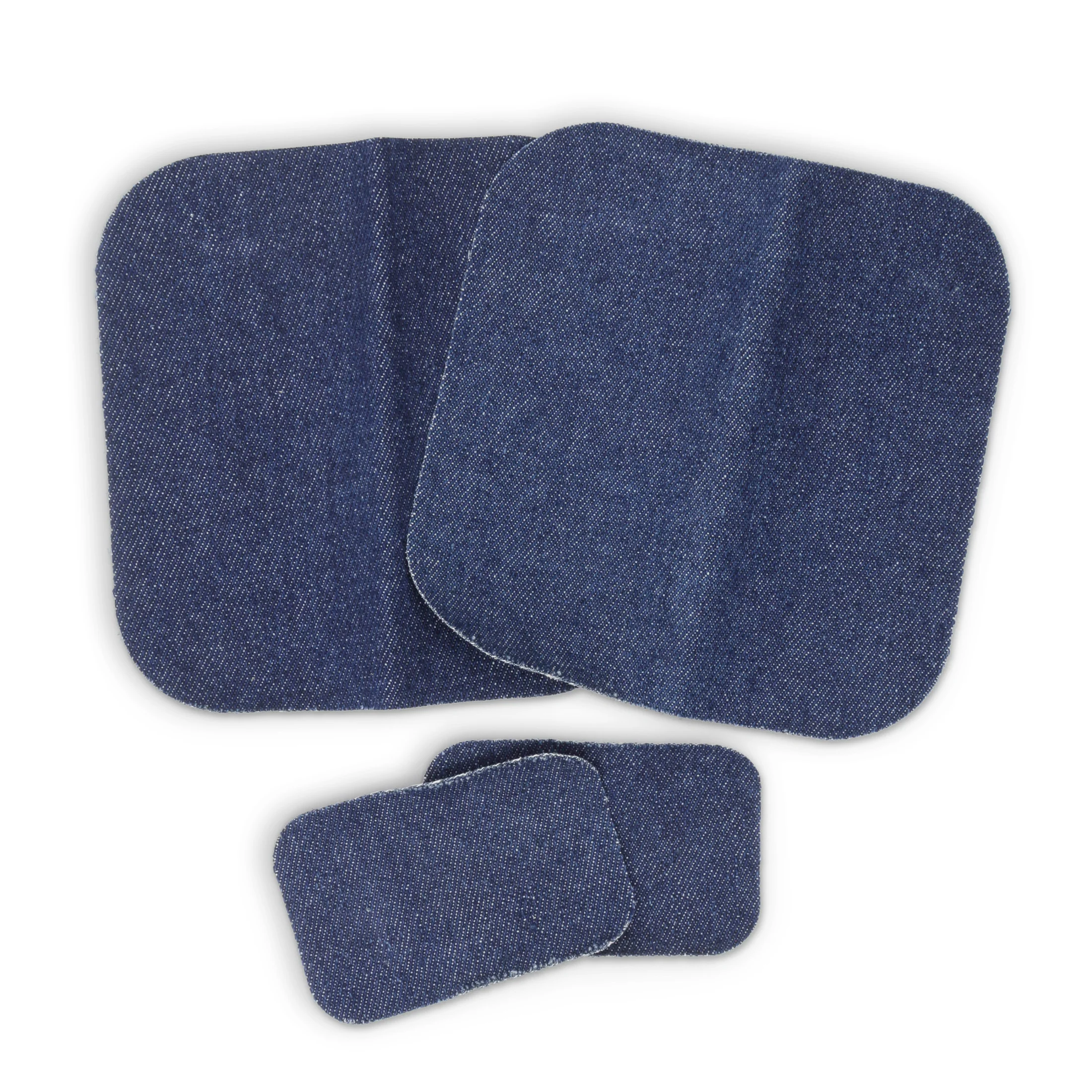Denim Iron-On Patches, Assorted Sizes, Dark Blue, 4 pc - Image 2