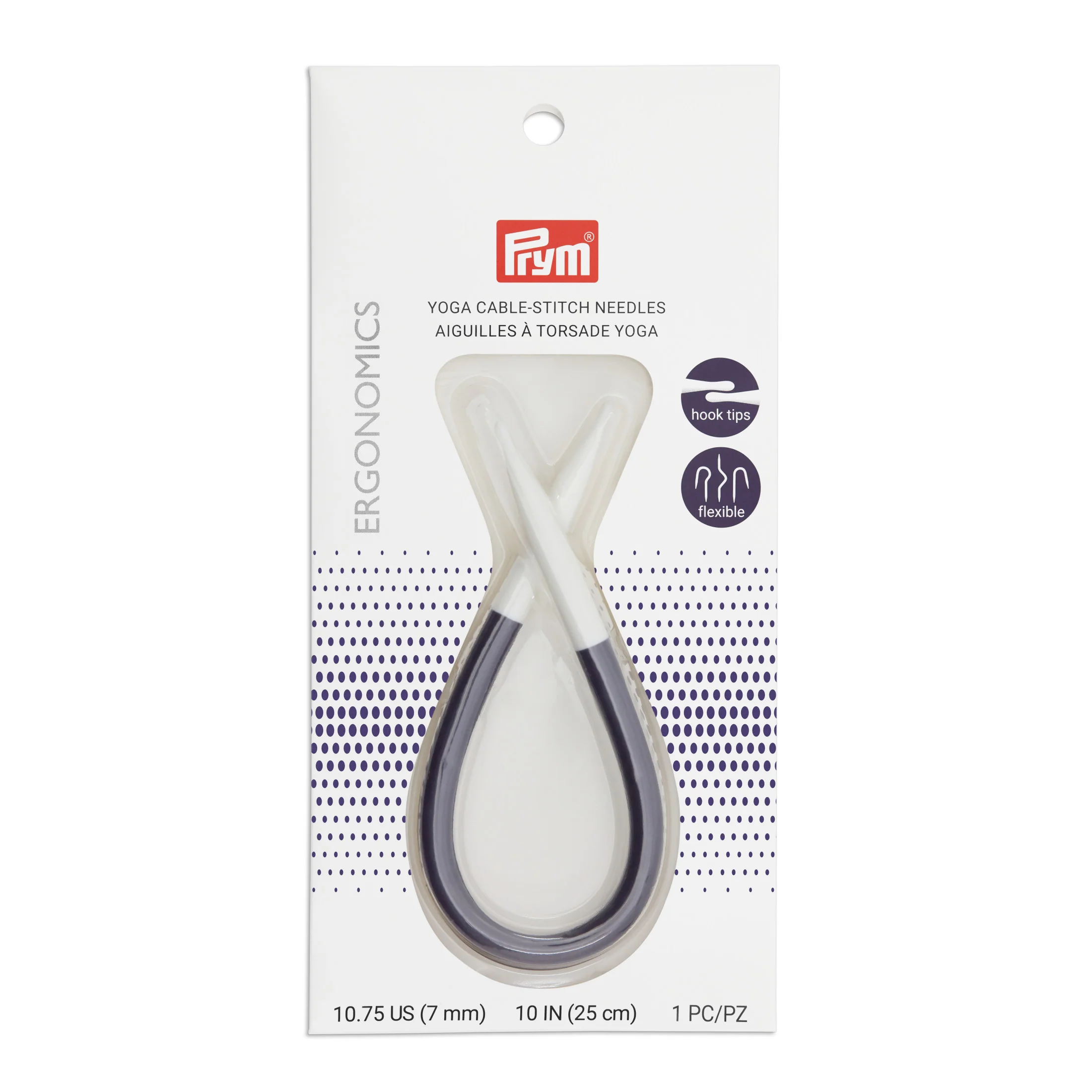 10" Ergonomic Yoga Cable-Stitch Needle, US 10.75 (7mm) - Image 2