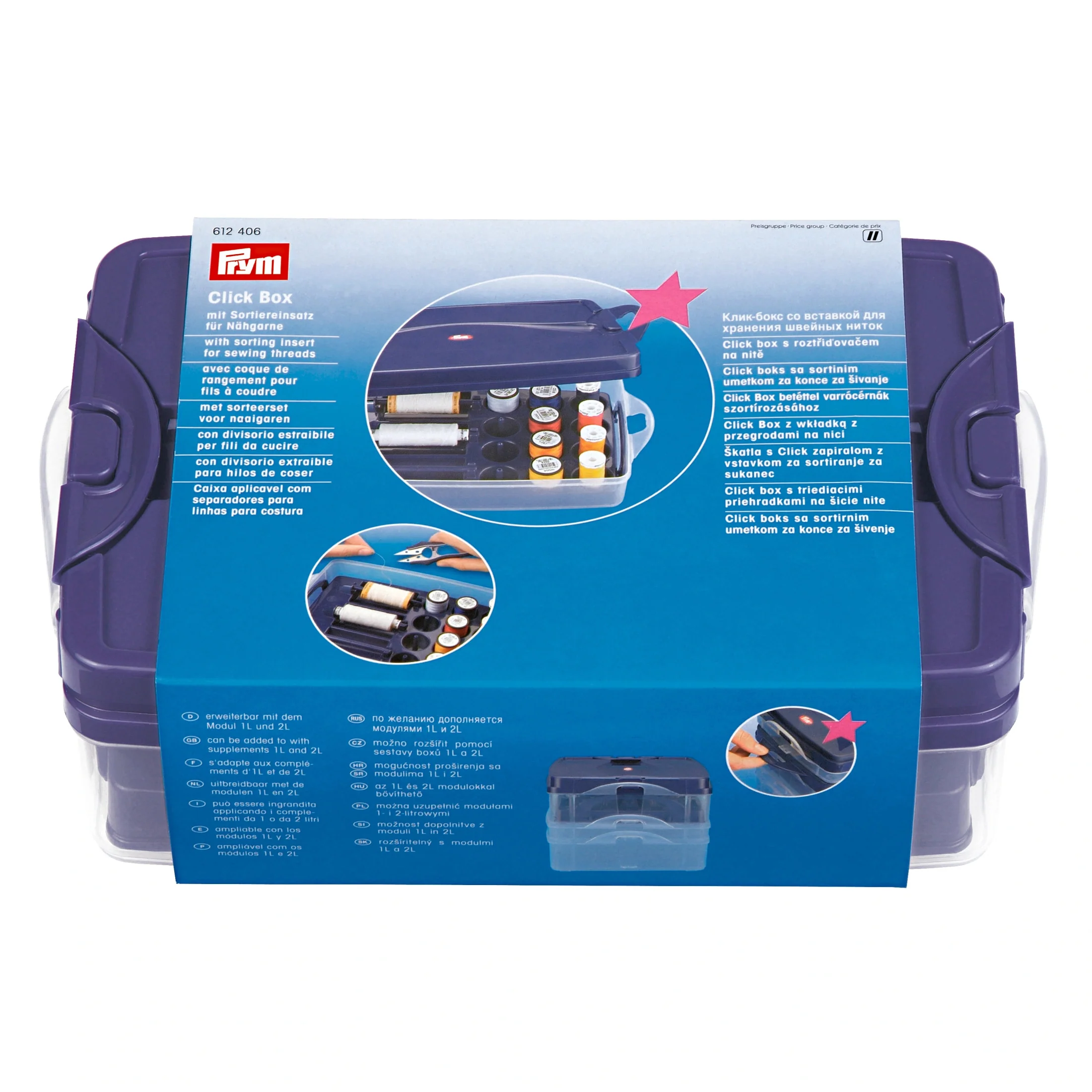 Click Box with Thread Sorting Inserts, Clear