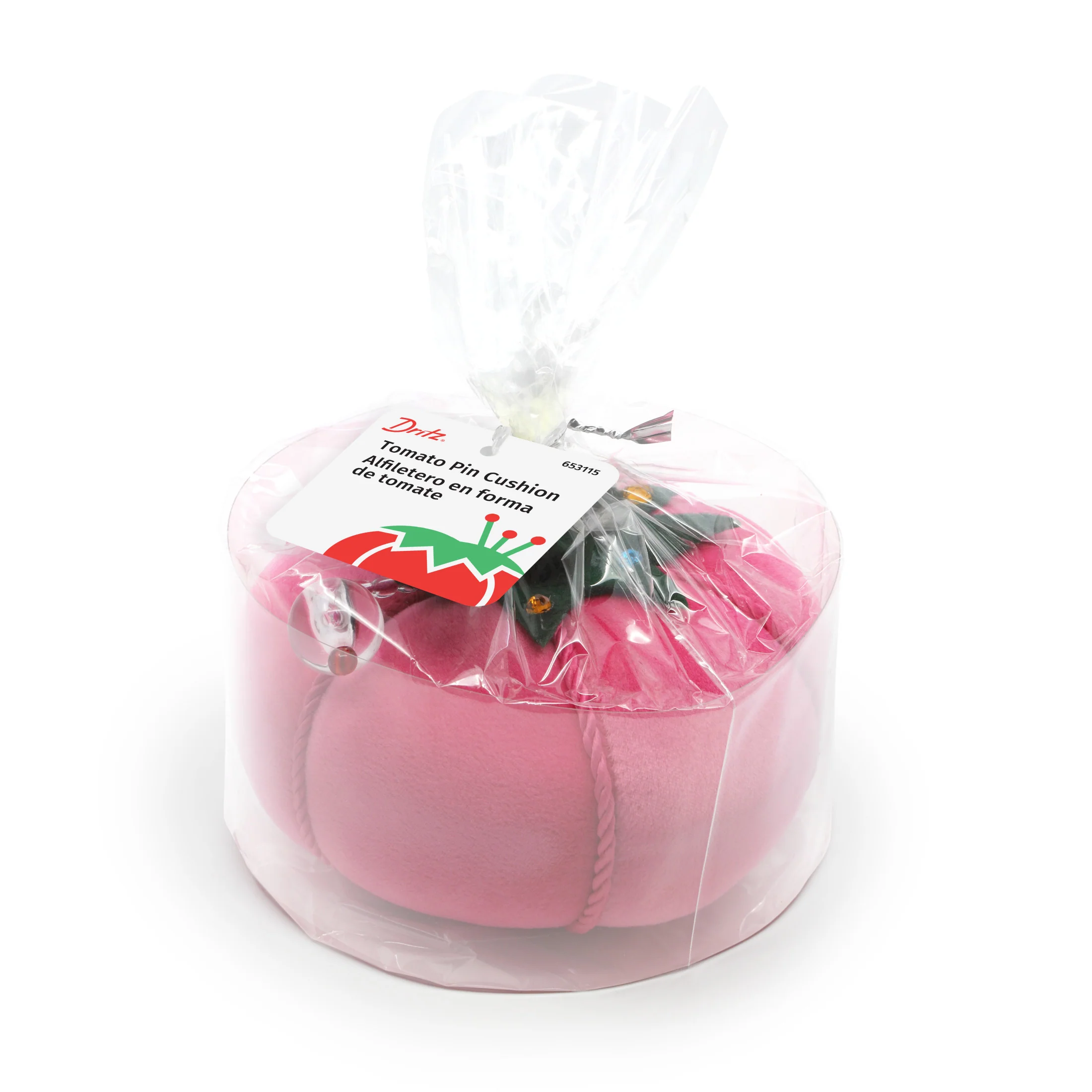 5" Tomato Pin Cushion, Pink Velvet - Image 3