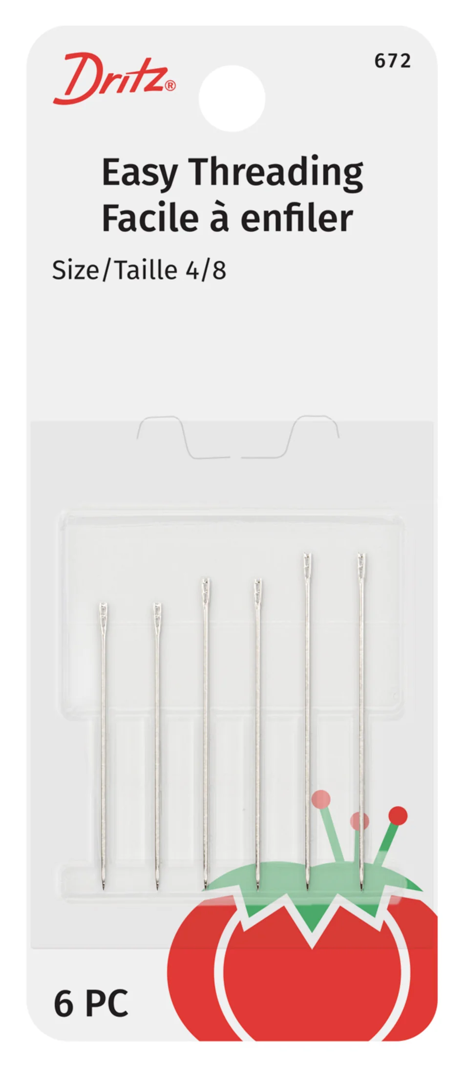 Easy Threading Hand Needles, Size 4/8, 6 pc