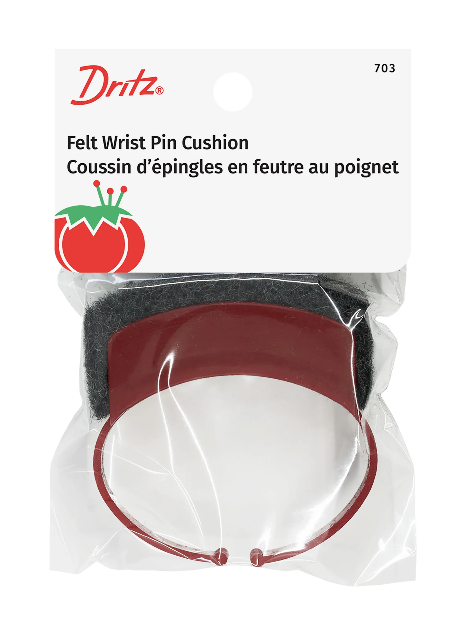 Wrist Felt Pin Cushion, Red