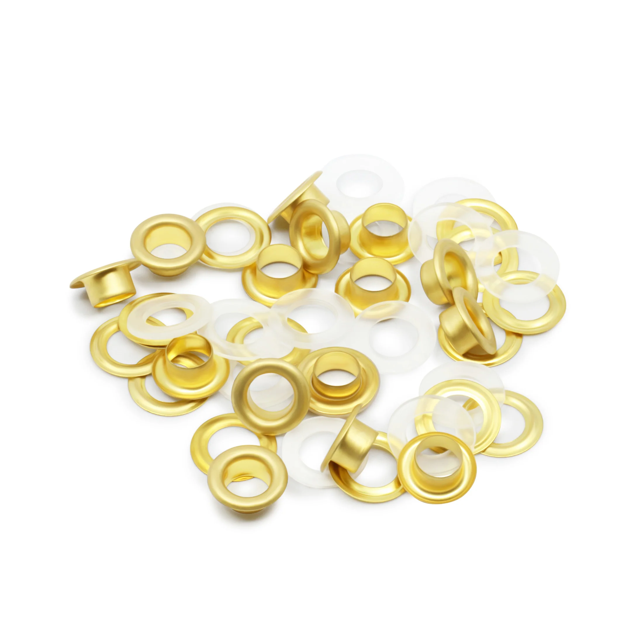 1/4" 2-Part Eyelets, 15 Sets, Matte Gold - Image 3