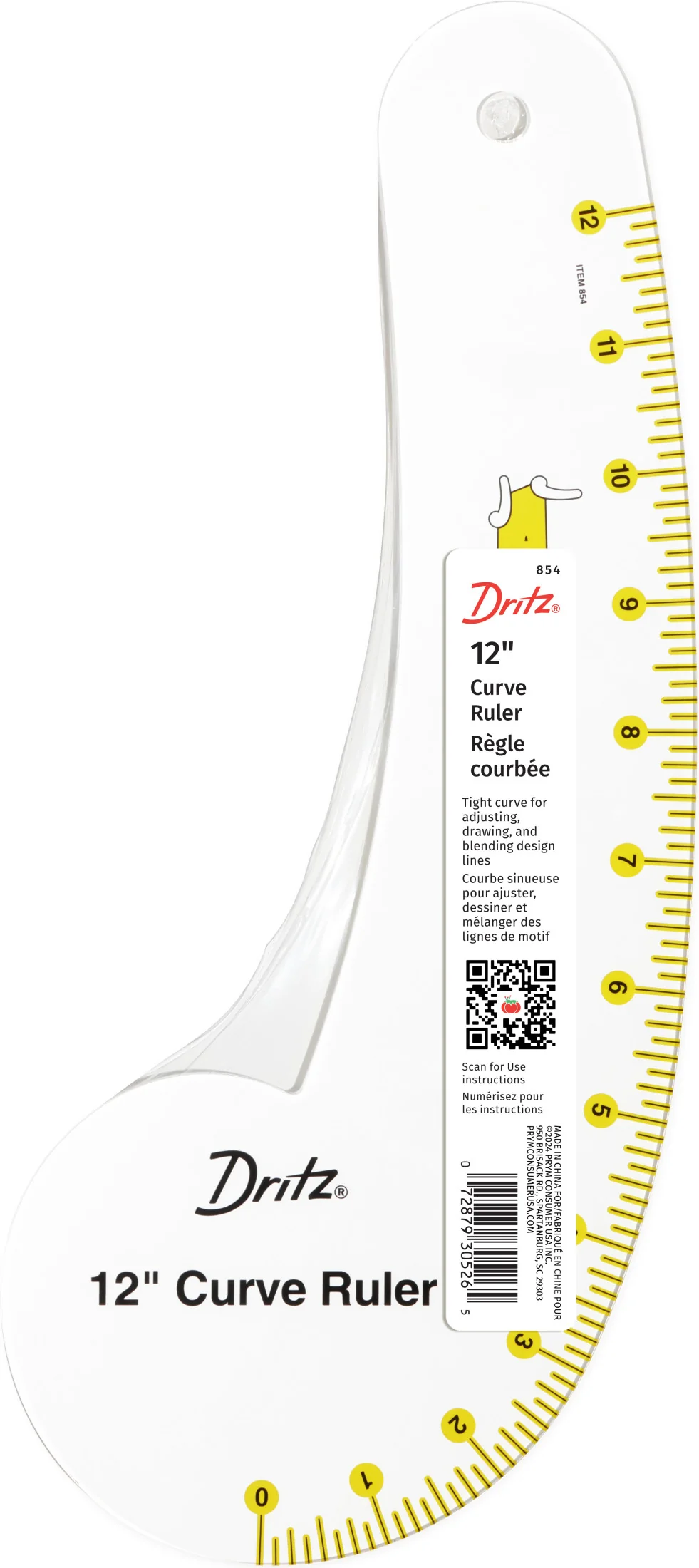 12" Curve Ruler with How-To Illustrations
